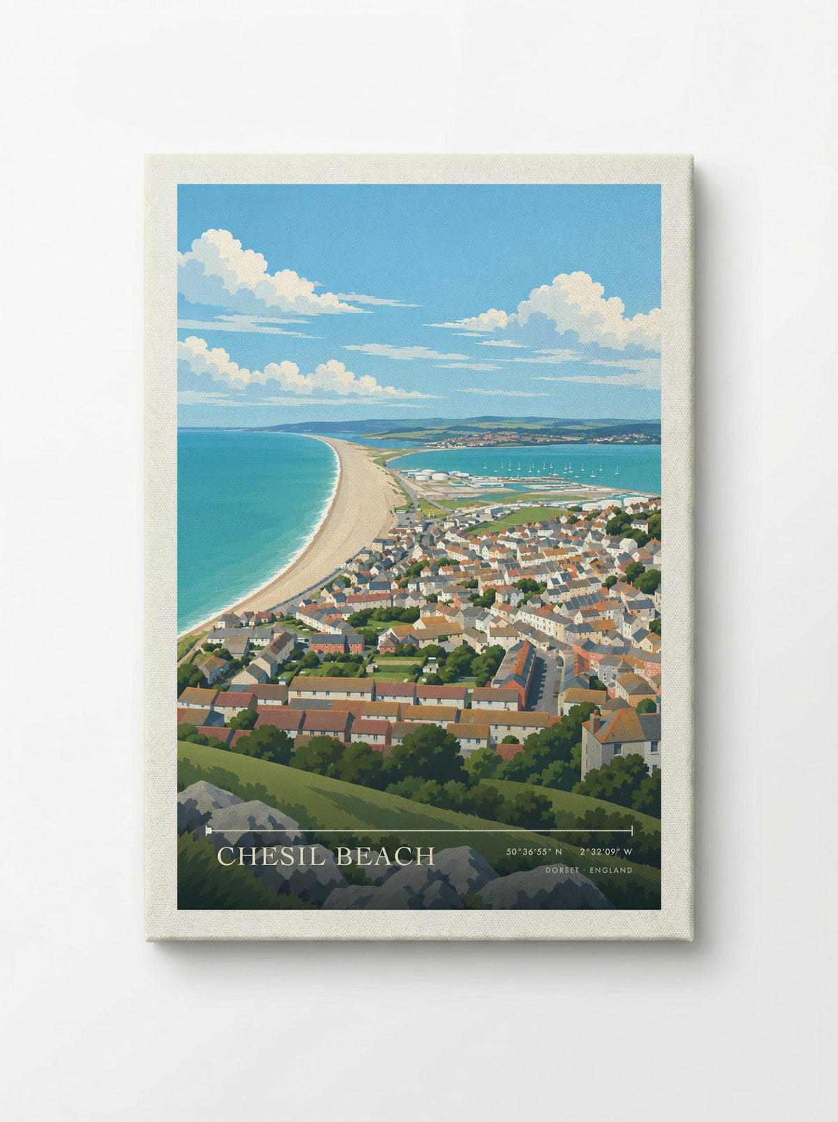 Chesil Beach Dorset | Travel Poster - Canvas
