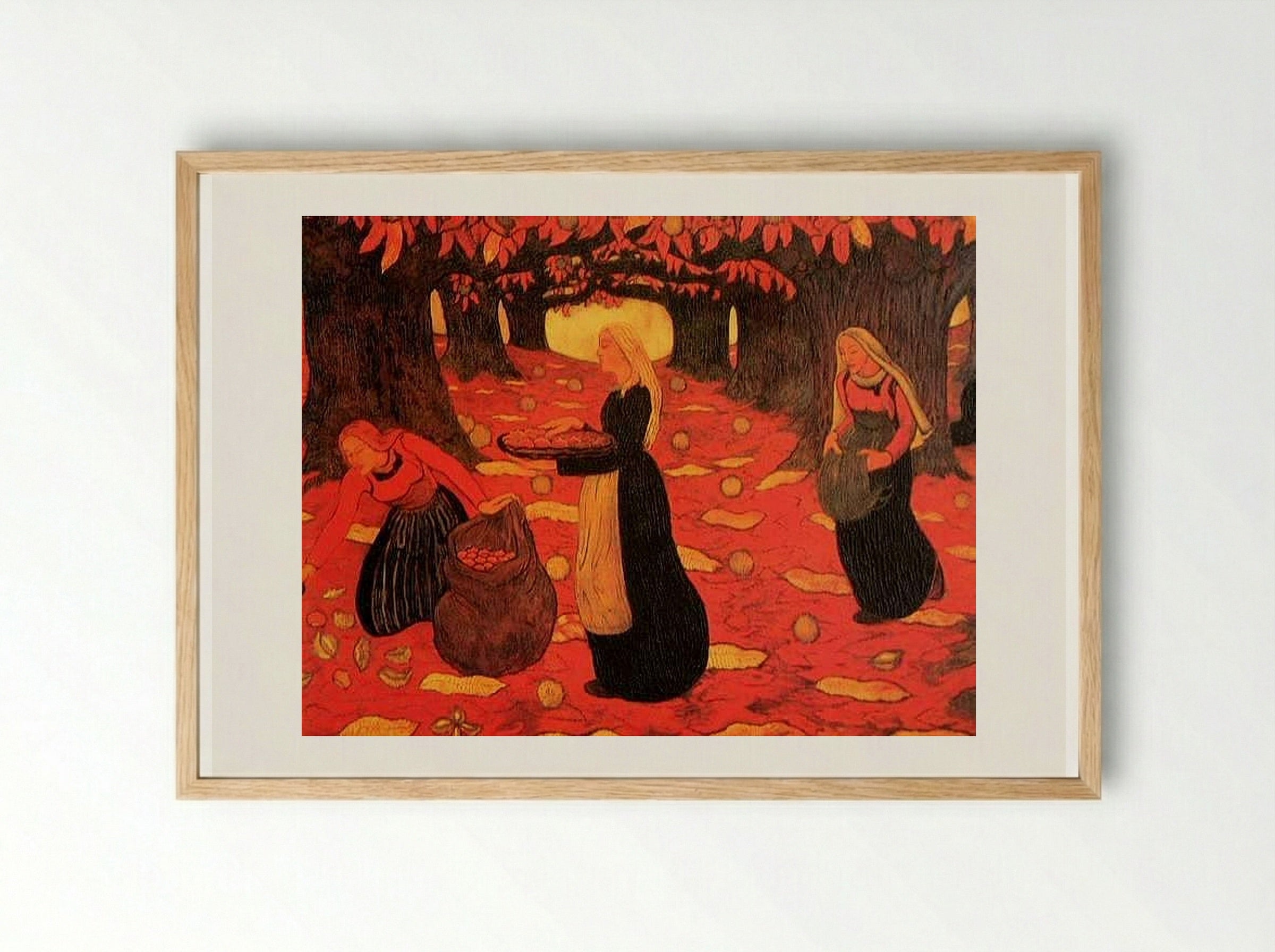 Chestnut Gatherers - Georges Lacombe - Framed Print Wood