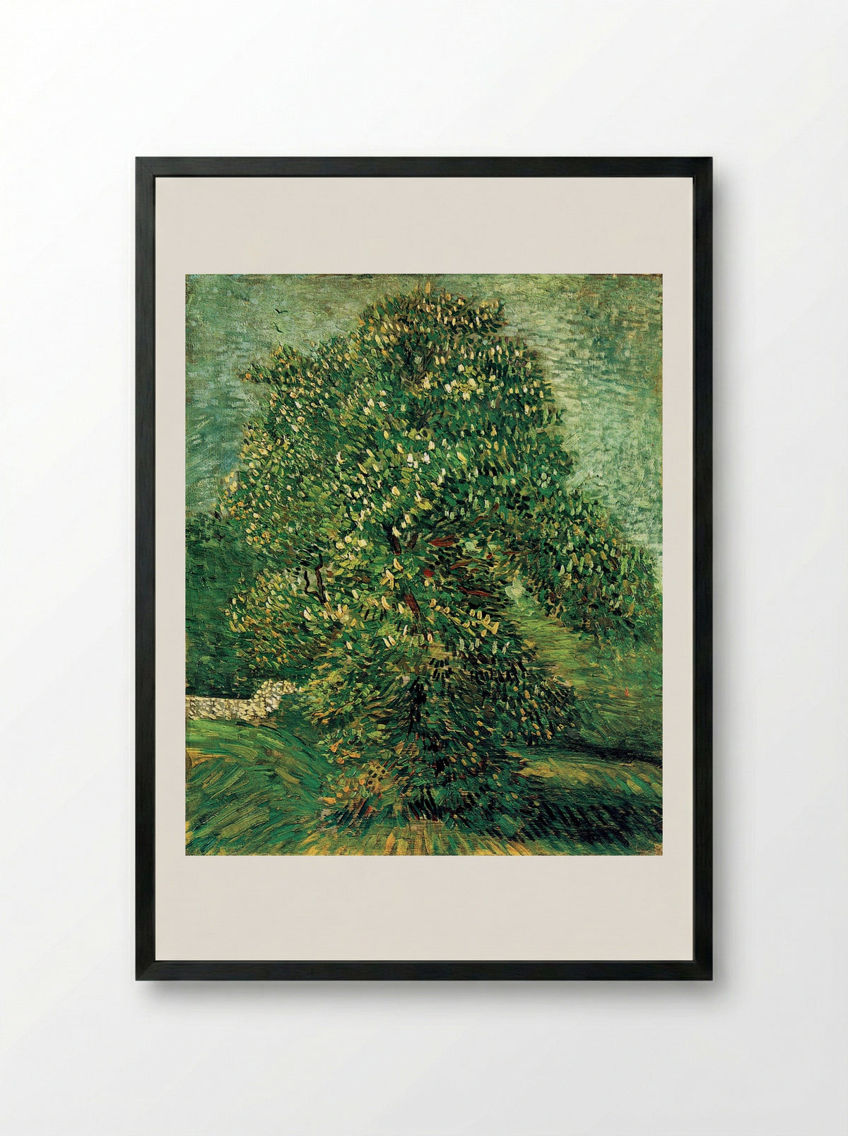 Chestnut Tree in Blossom - Vincent van Gogh - Framed Print Black