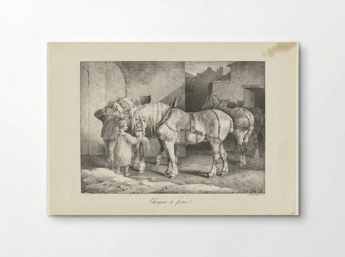 Chevaux de ferme - Théodore Géricault - Poster