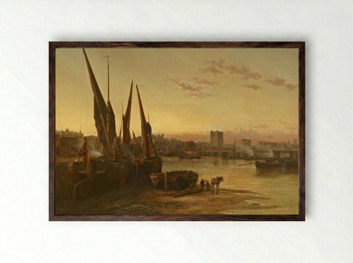 Cheyne Walk - James Webb - Framed Print Dark Wood