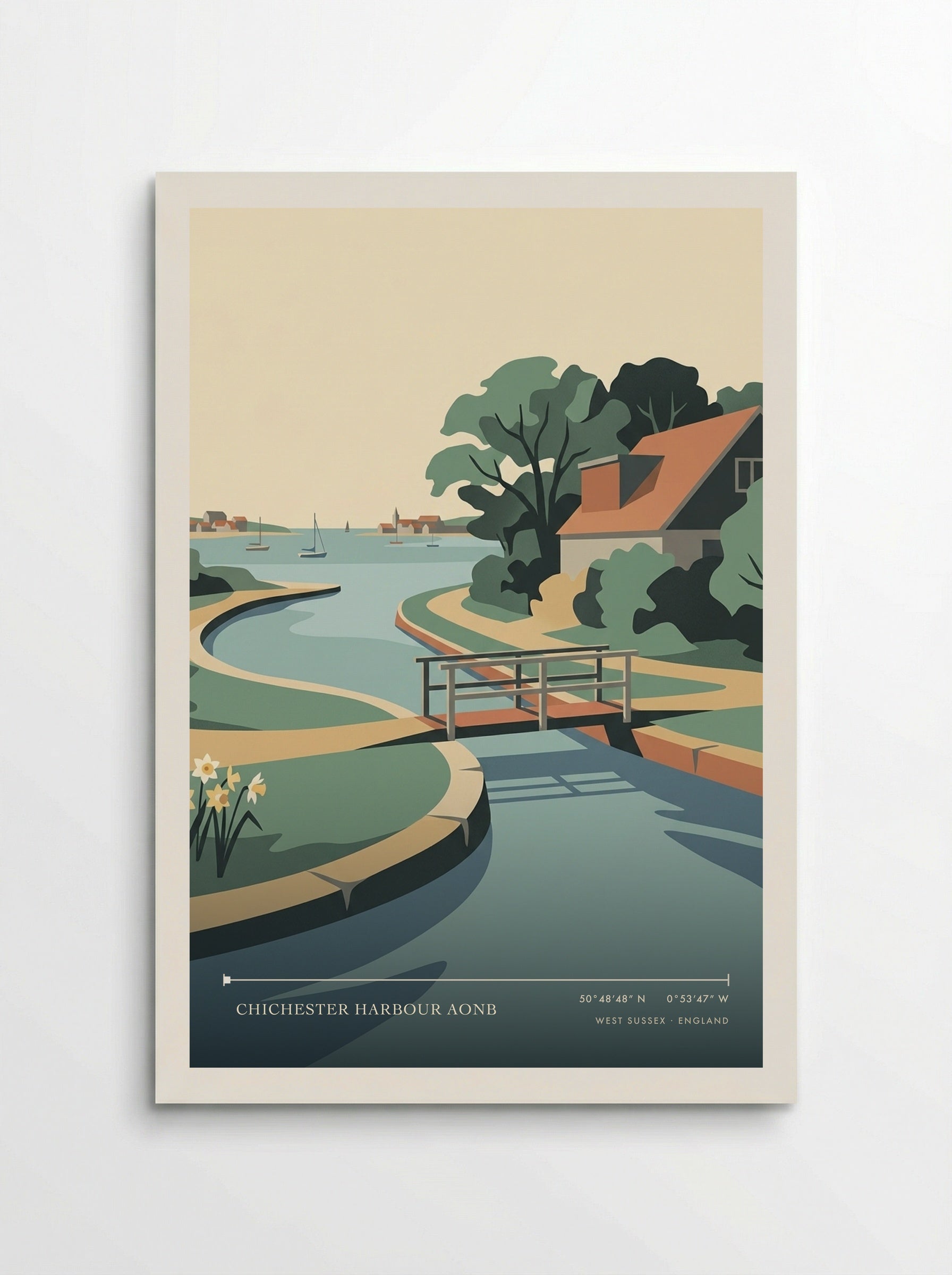 Chichester Harbour AONB West Sussex England Travel Poster - Poster