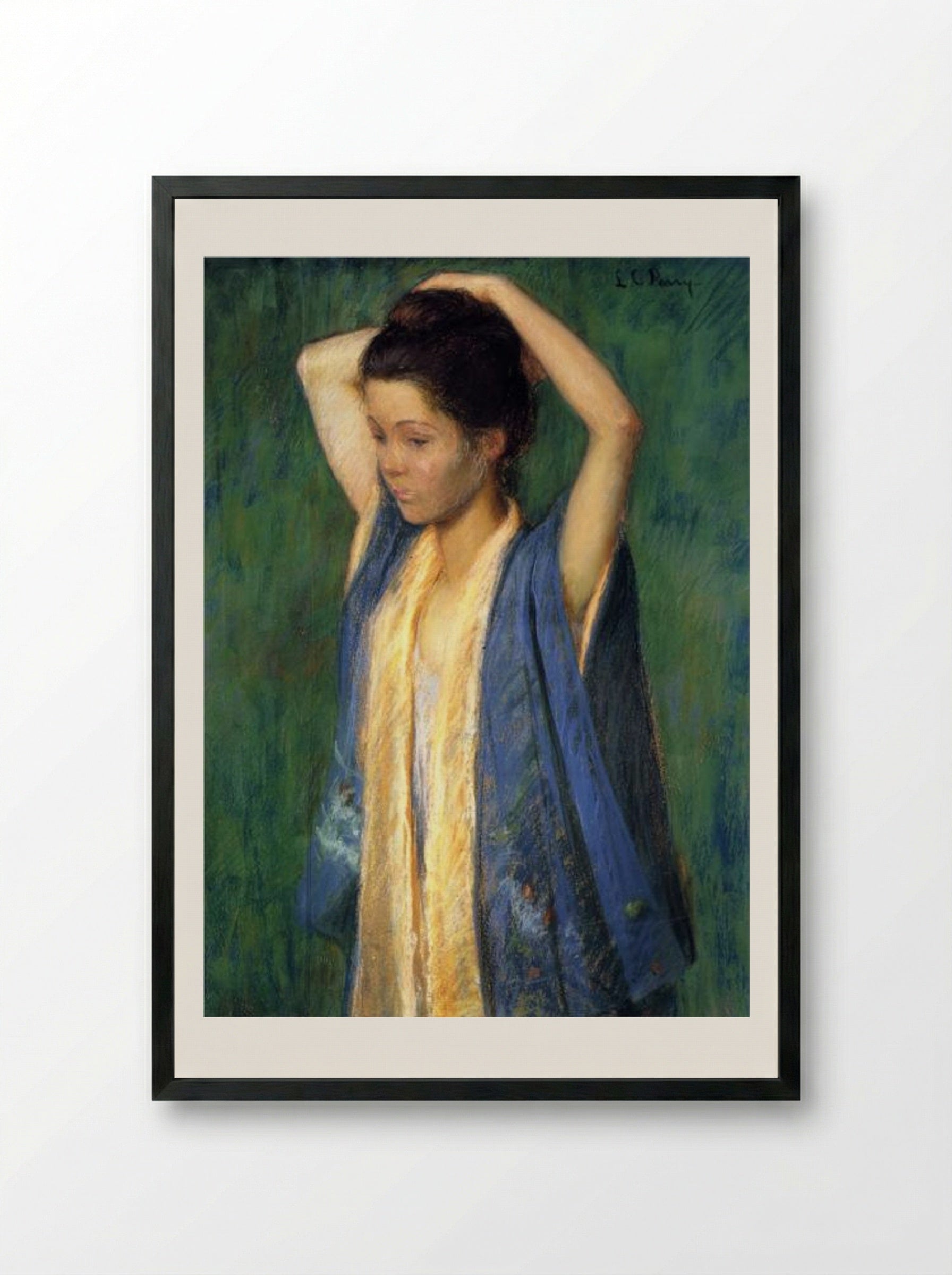 Child in Kimono - Lilla Cabot Perry - Framed Print Black