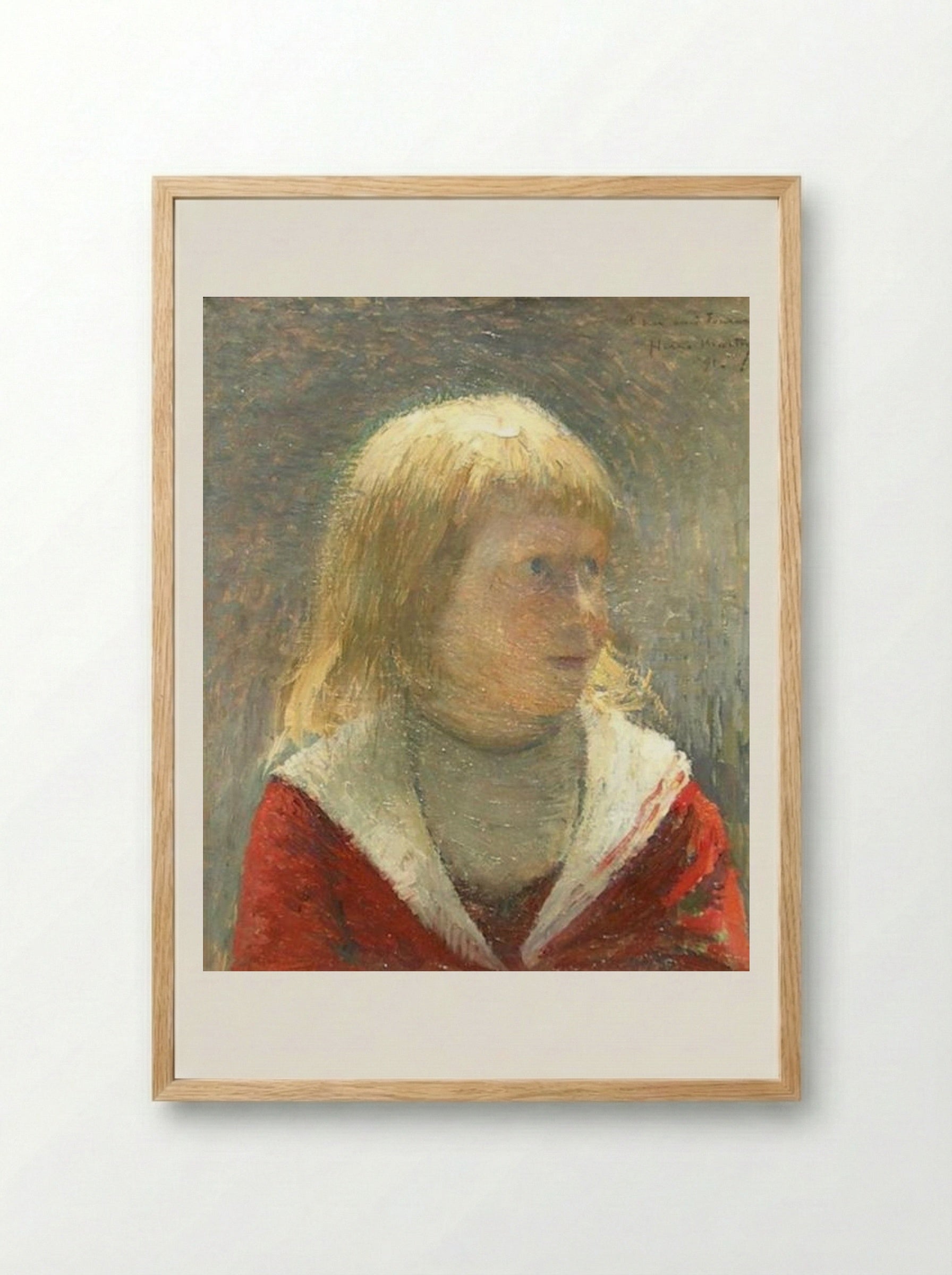 Child in Red Jacket - Henri Martin - Framed Print Wood