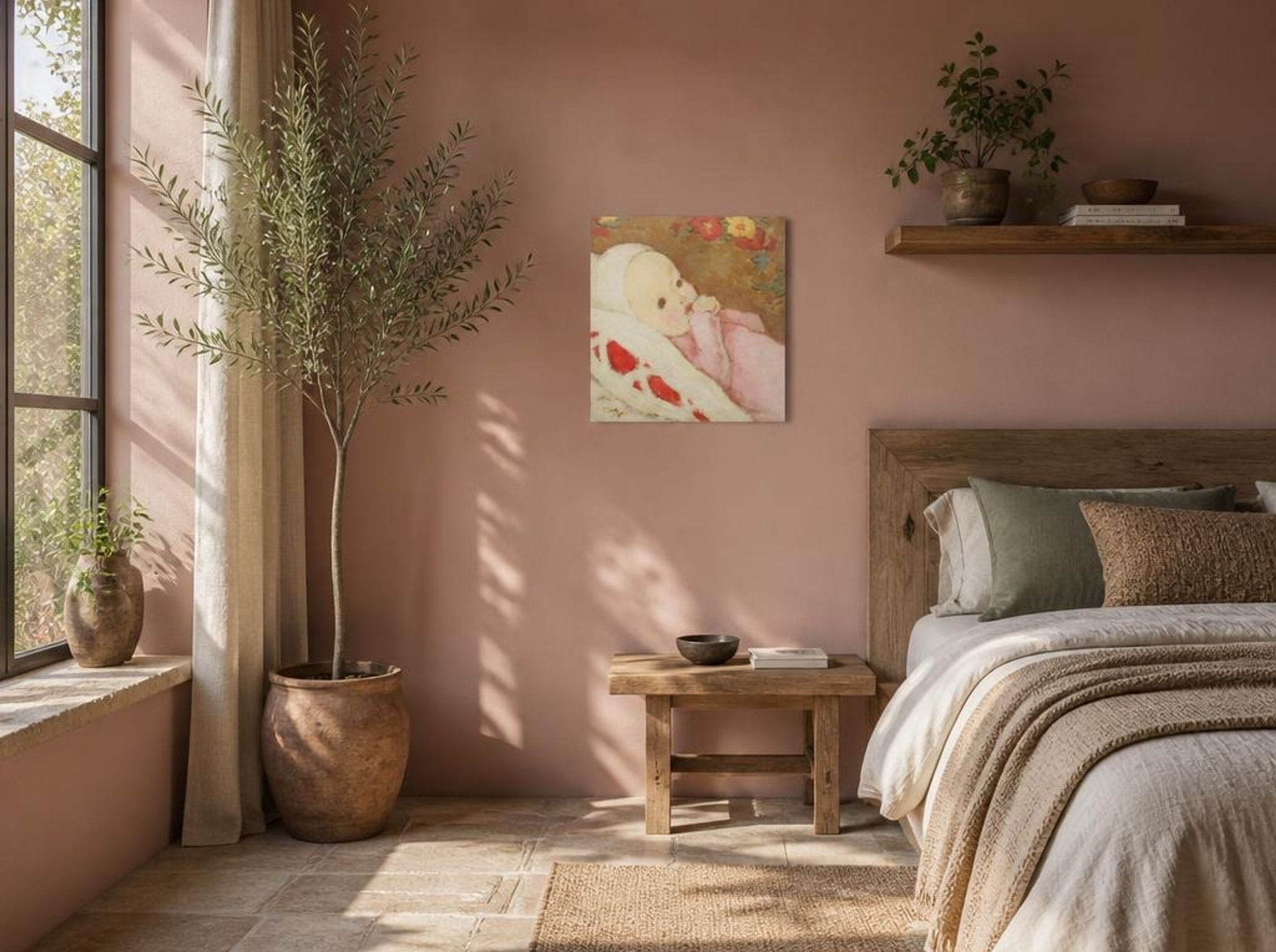Child in Rose - Nicolae Tonitza - Lifestyle