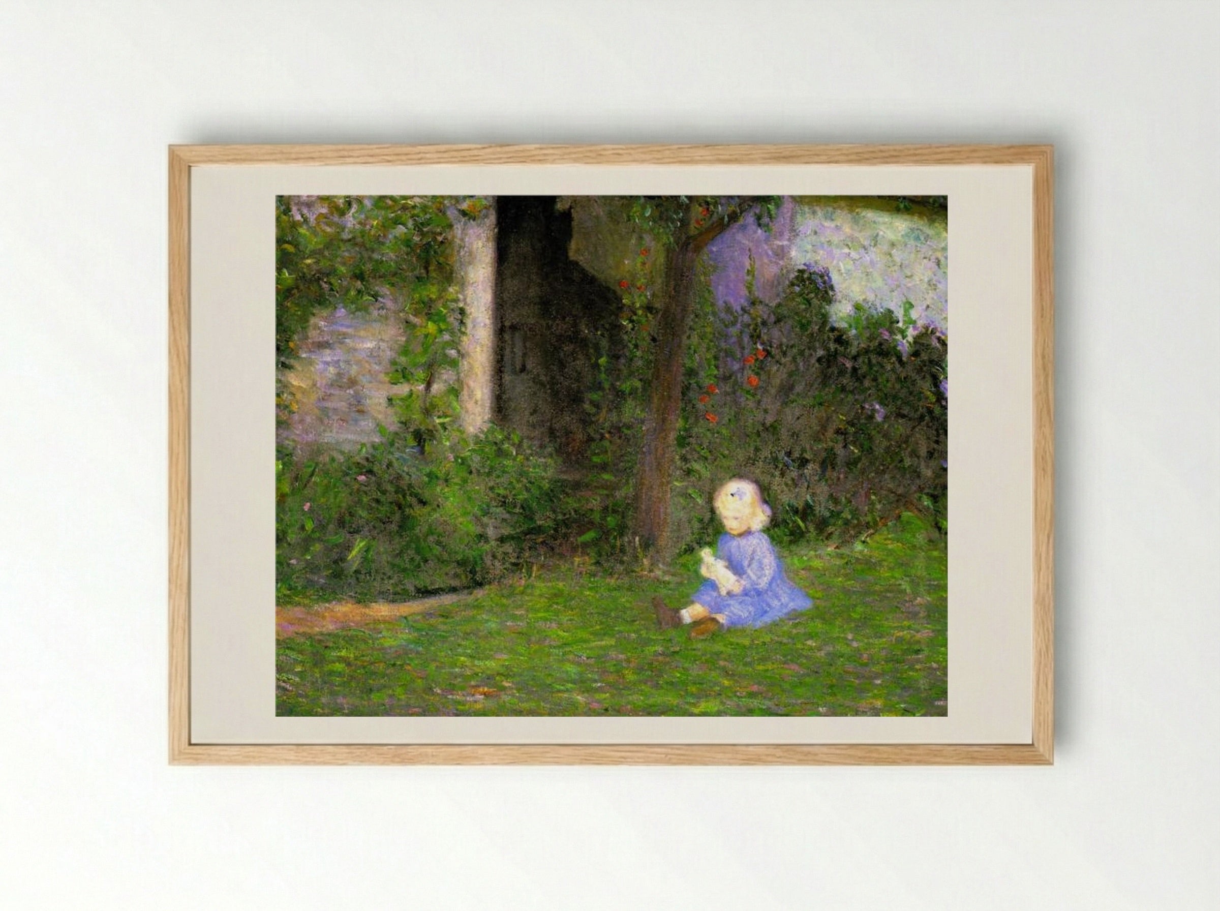 Child in a Walled Garden, Giverny - Lilla Cabot Perry - Framed Print Wood