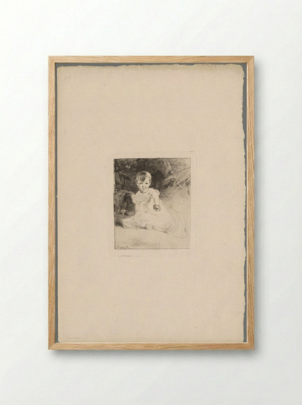Child with an Apple - Andrew Geddes - Framed Print Wood