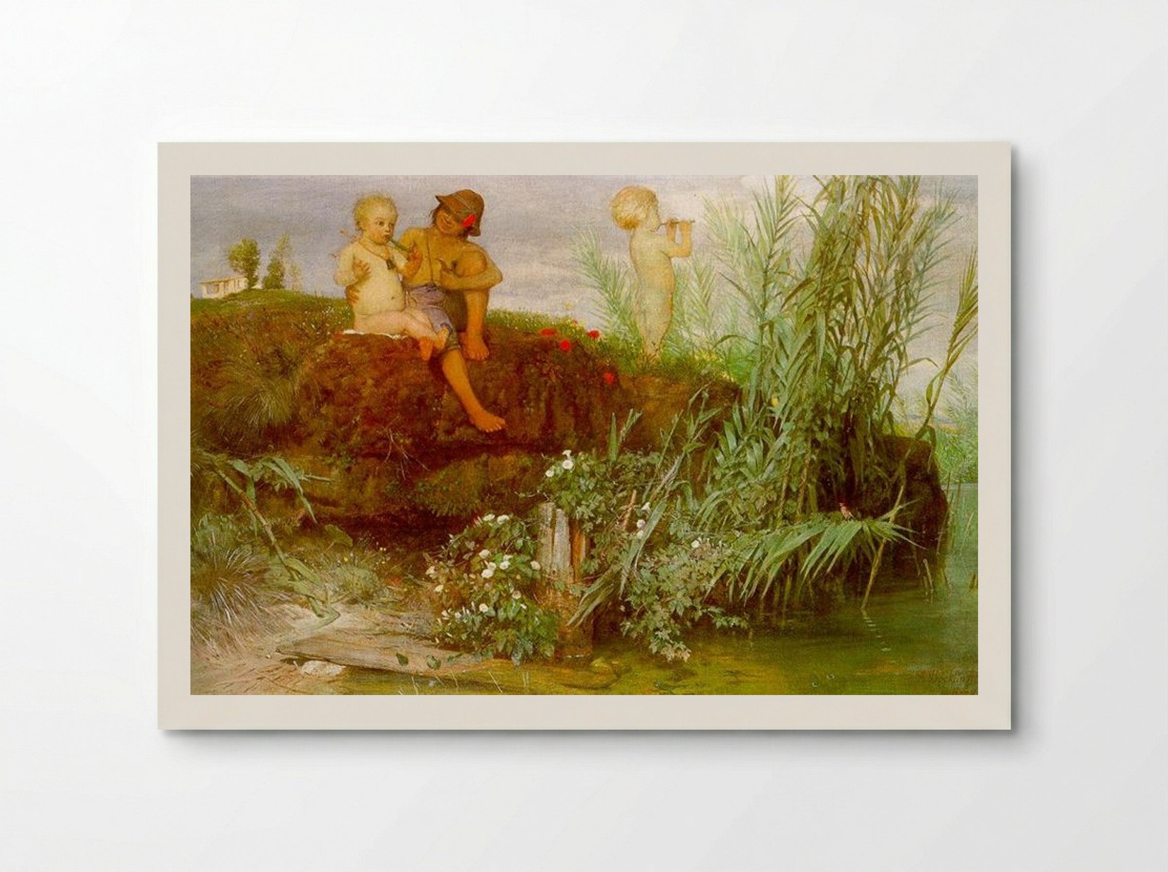 Children Carving May Flutes - Arnold Böcklin - Poster