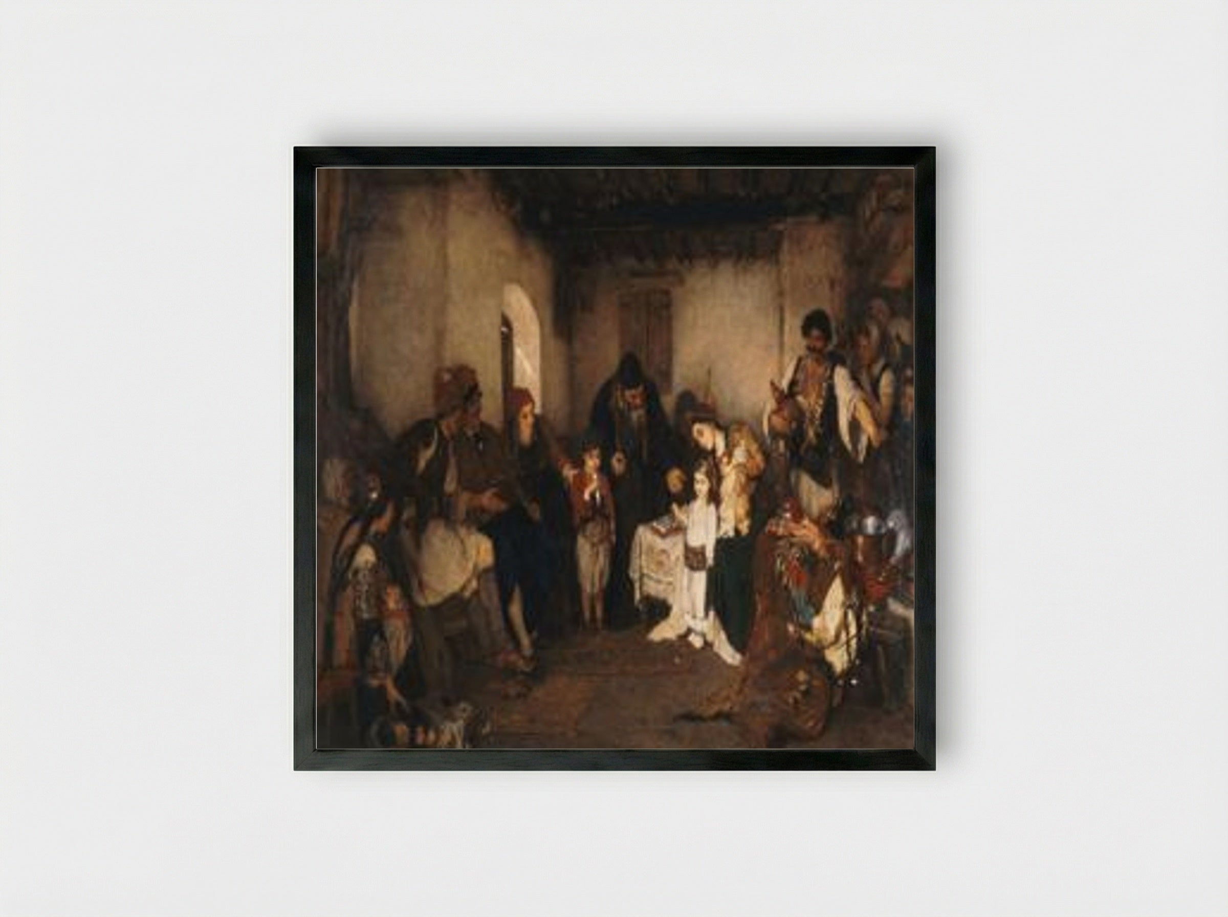 Children Engagement - Nikolaos Gyzis - Framed Print Black