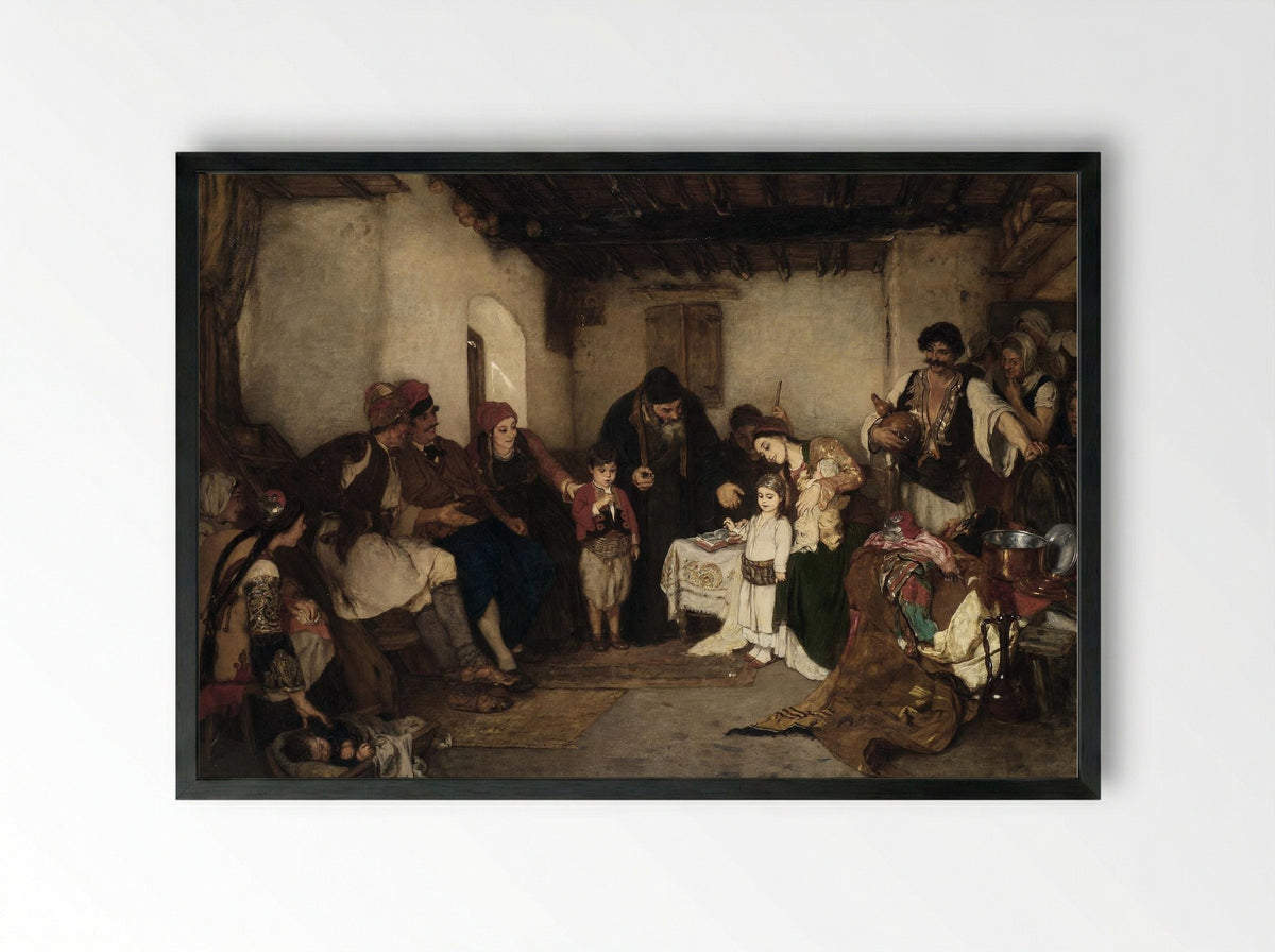 Children Engagement - Nikolaos Gyzis - Framed Print Black