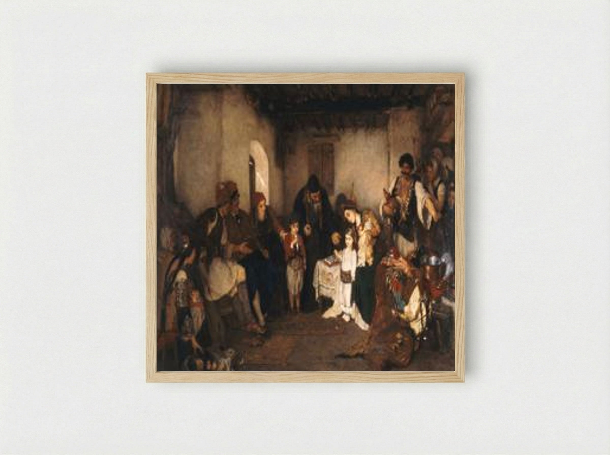 Children Engagement - Nikolaos Gyzis - Framed Print Wood