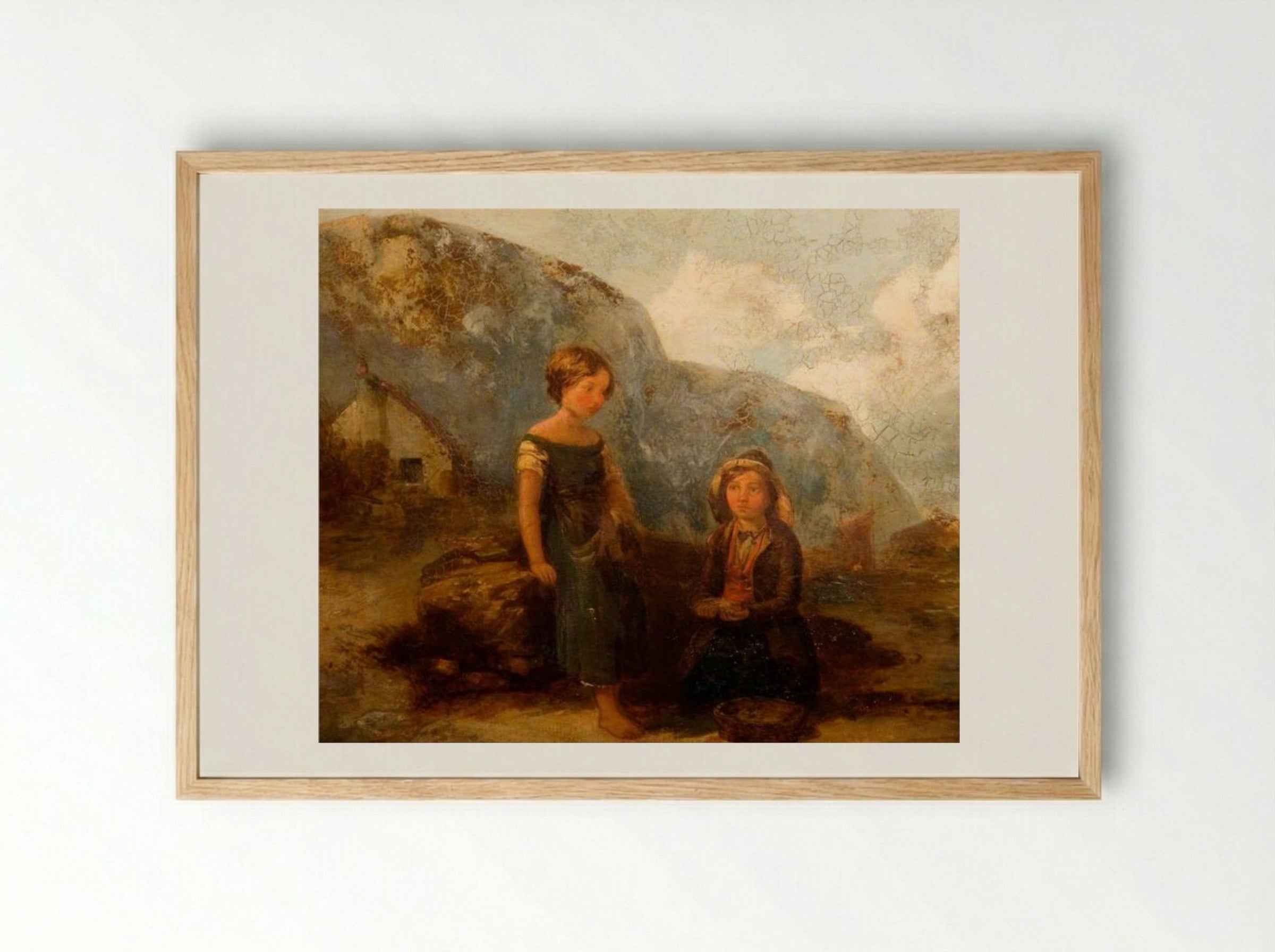 Children Gathering Seaweed - William Collins - Framed Print Wood