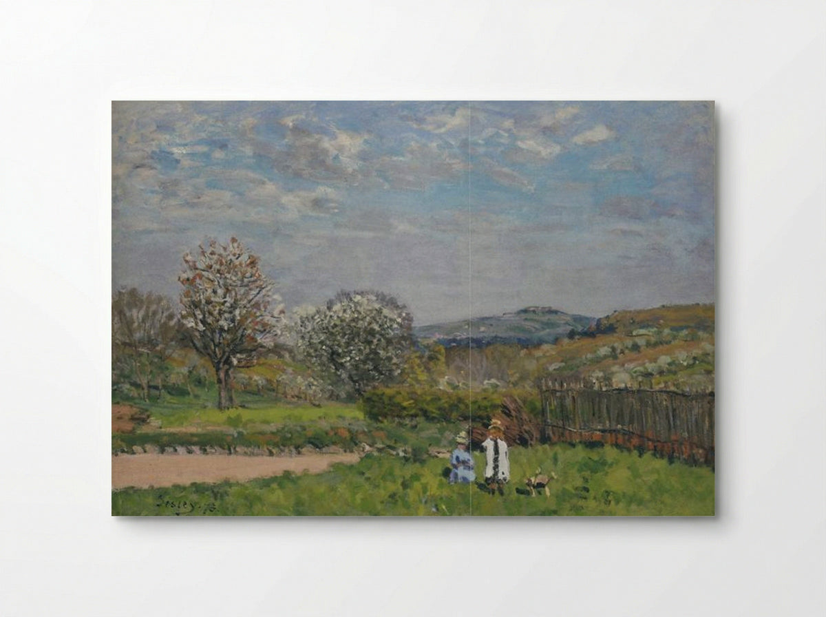 Children Playing in the Fields - Alfred Sisley - Poster