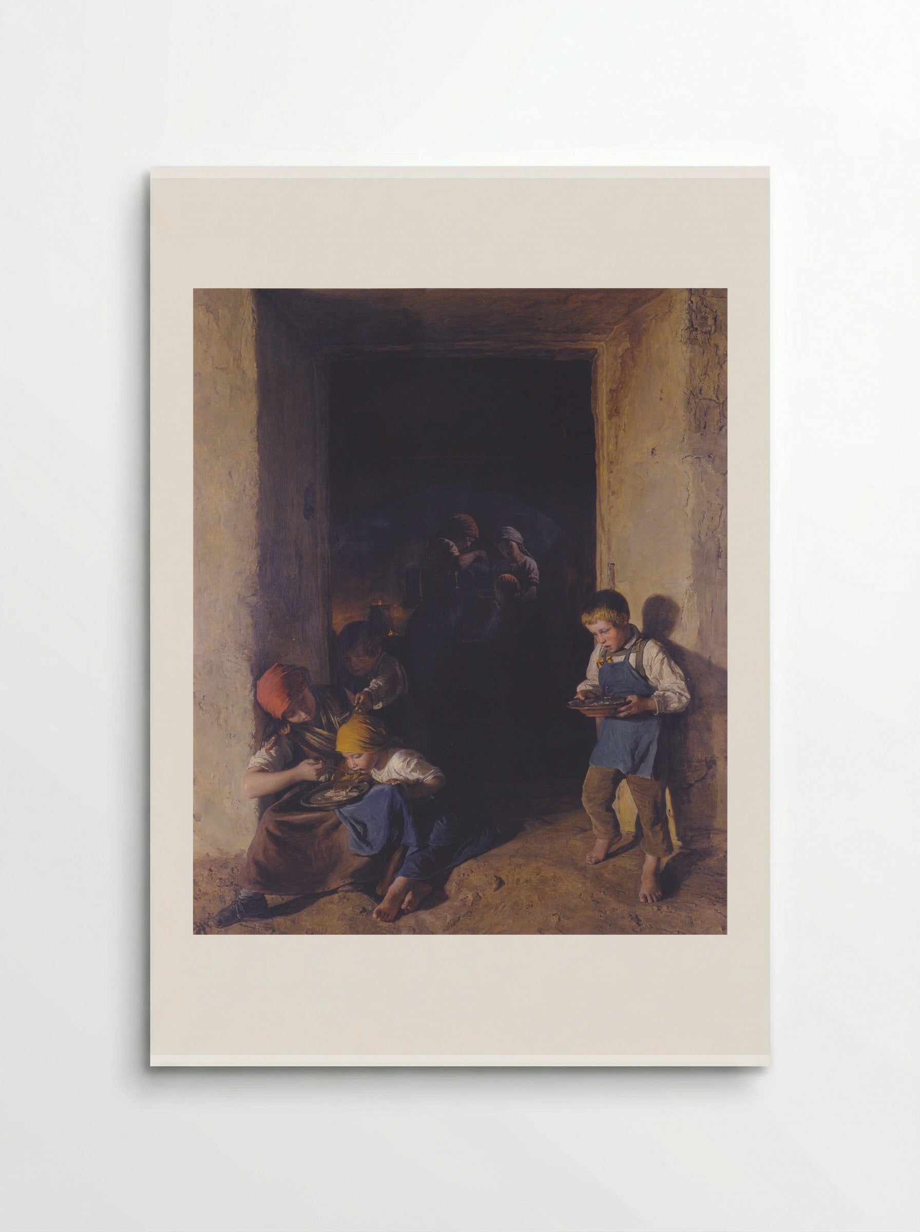 Children Received Their Breakfast - Ferdinand Georg Waldmüller - Poster