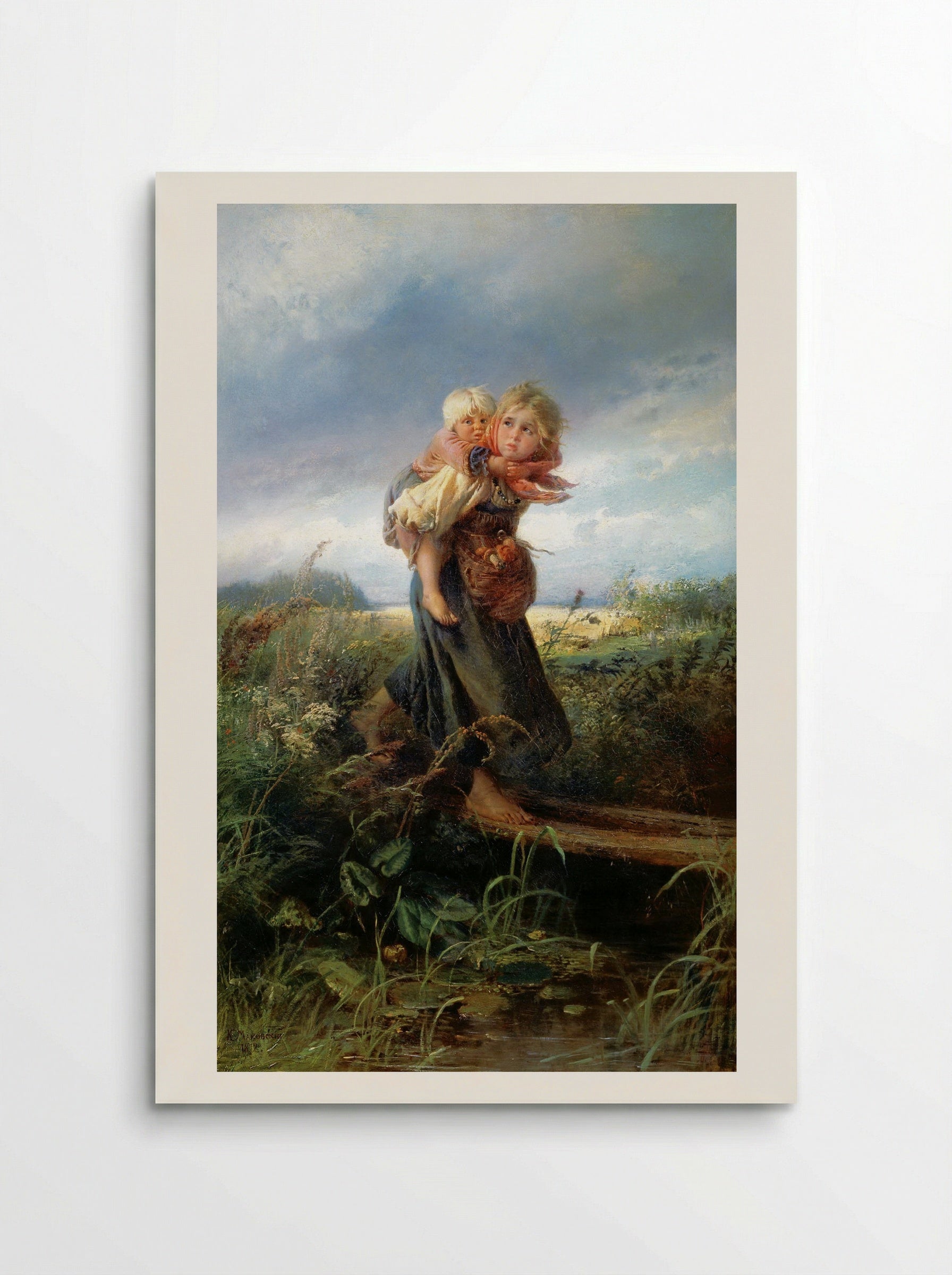 Children Running from the Storm - Konstantin Makovsky - Poster