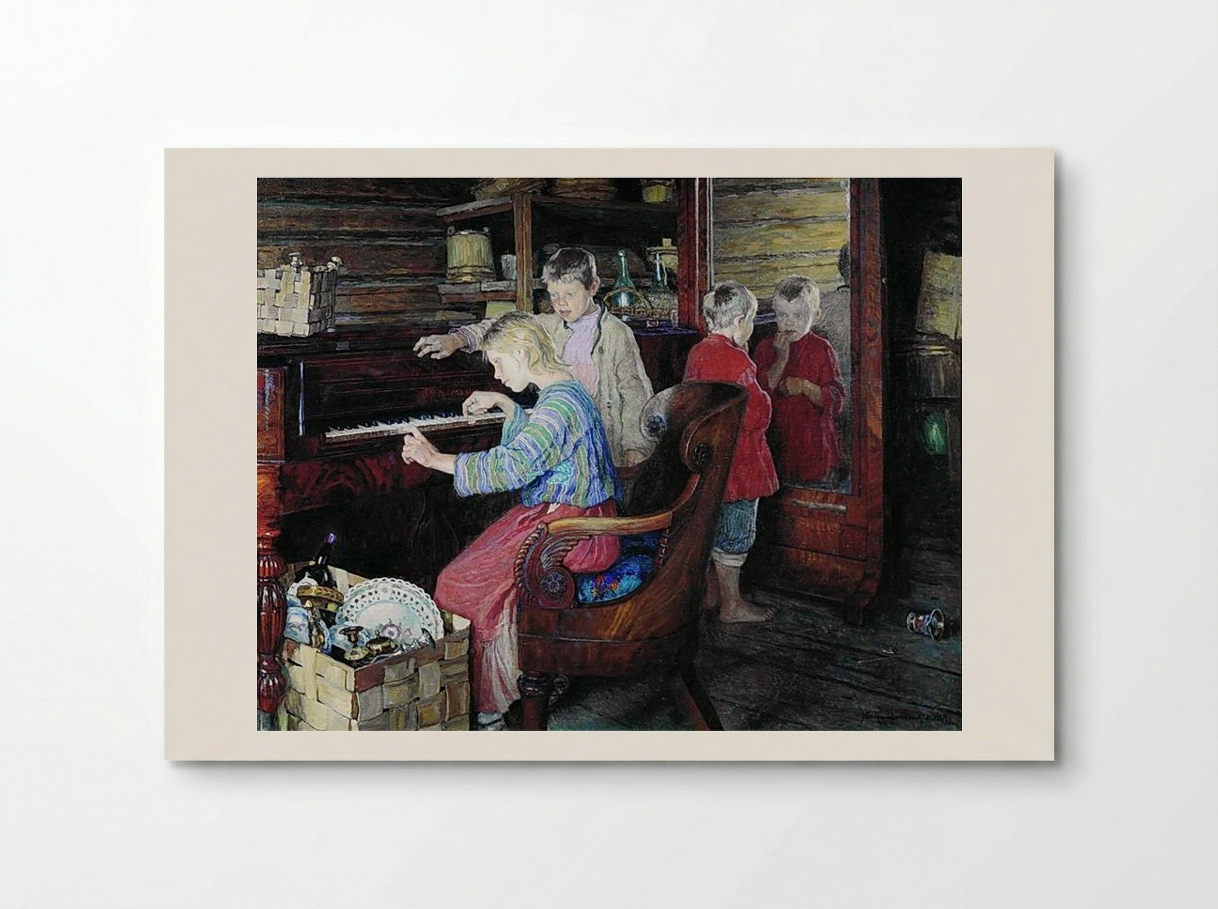 Children at the Piano - Nikolay Bogdanov-Belsky - Poster