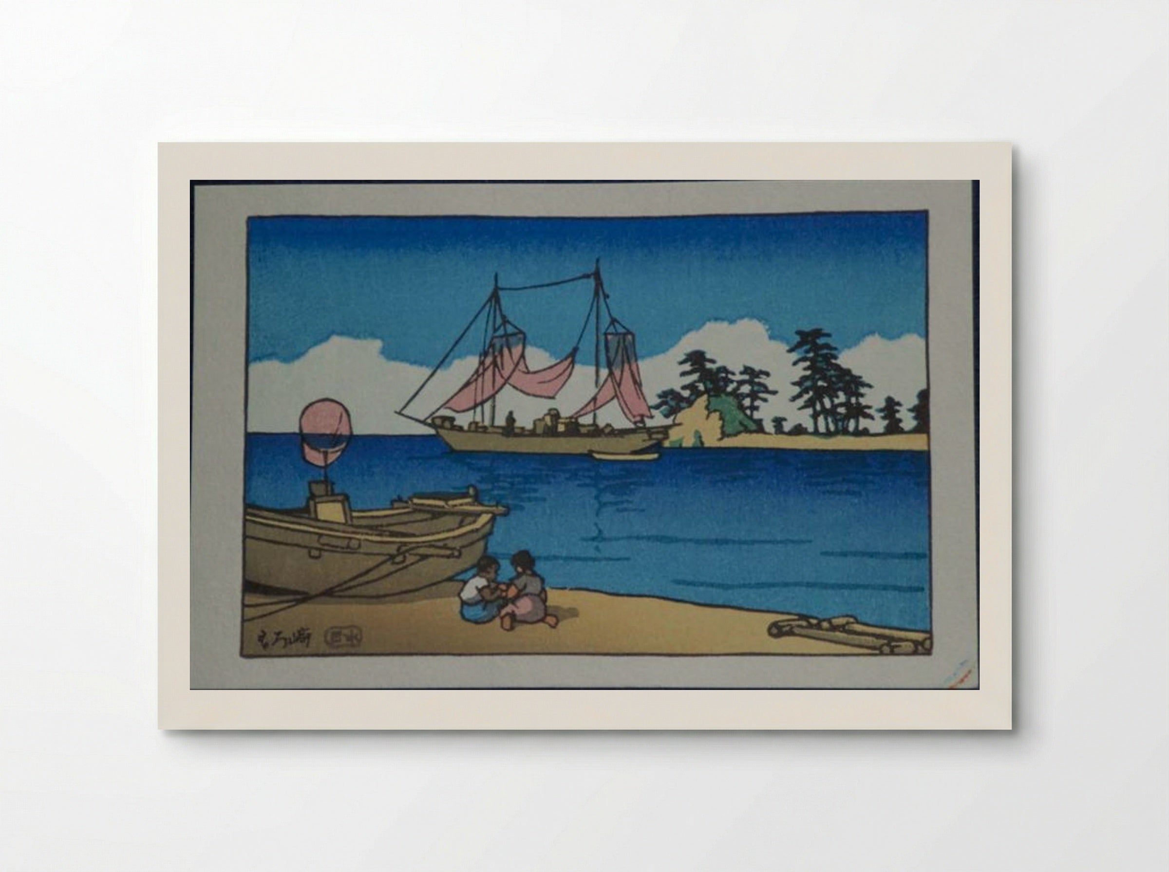 Children at the Seaside - Hasui Kawase - Poster