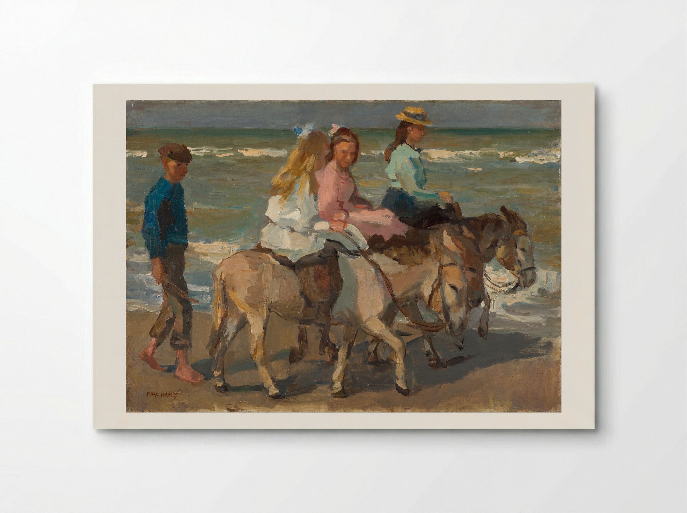 Children on Donkeys at the Beach - Isaac Israels - Poster