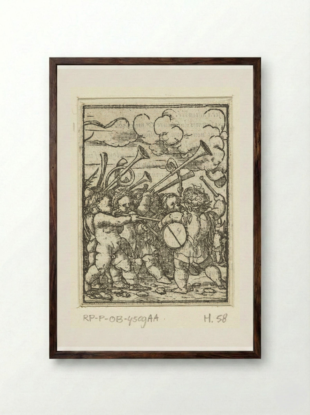 Children with Musical Instruments - Veit Rudolf Specklin - Framed Print Dark Wood