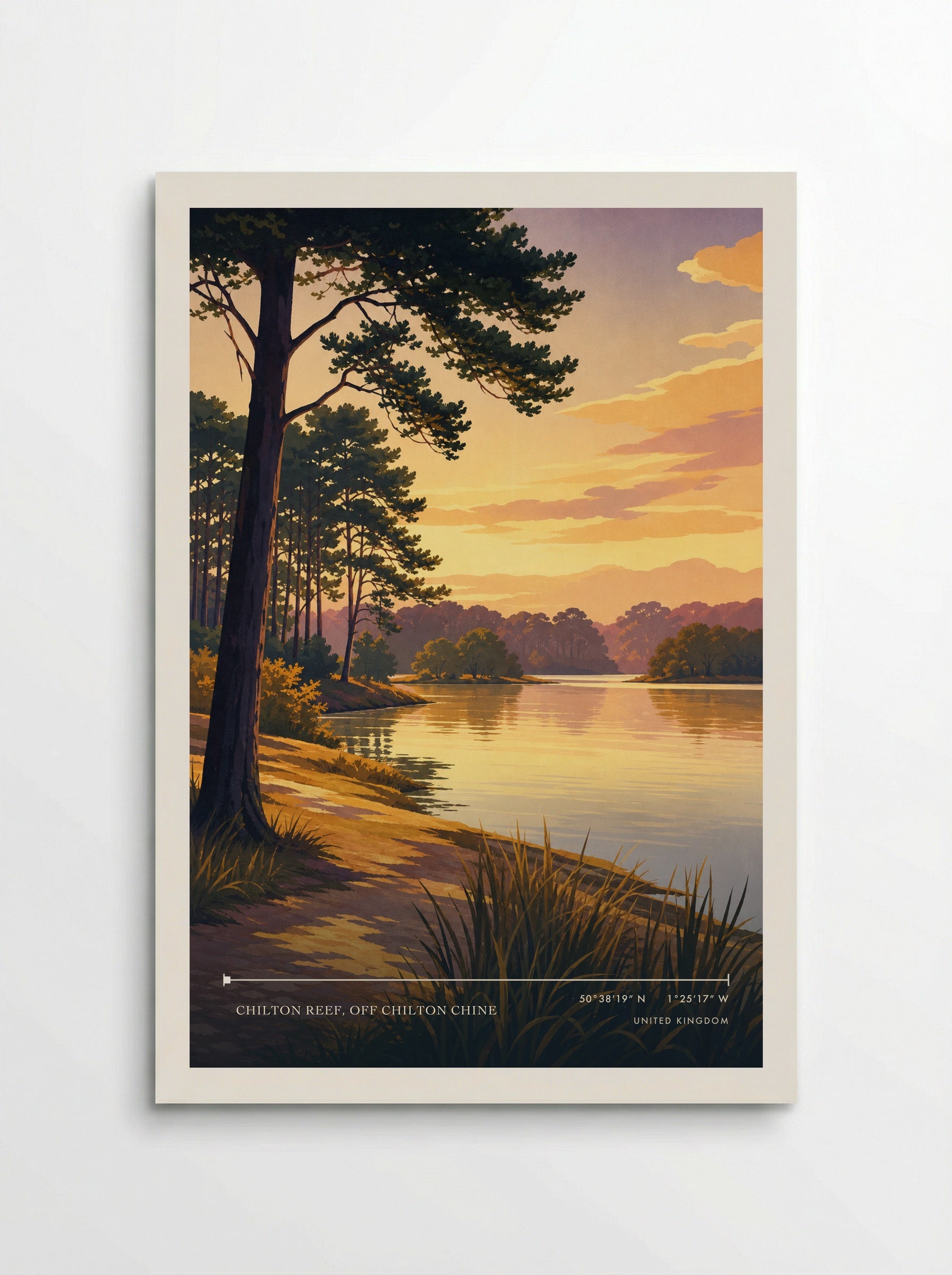 Chilton Reef, off Chilton Chine United Kingdom Travel Poster - Poster