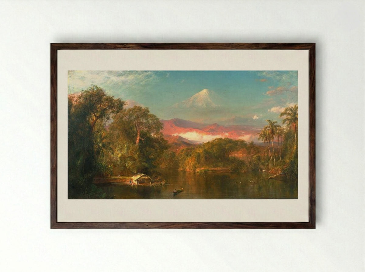 Chimborazo - Frederic Edwin Church - Framed Print Dark Wood