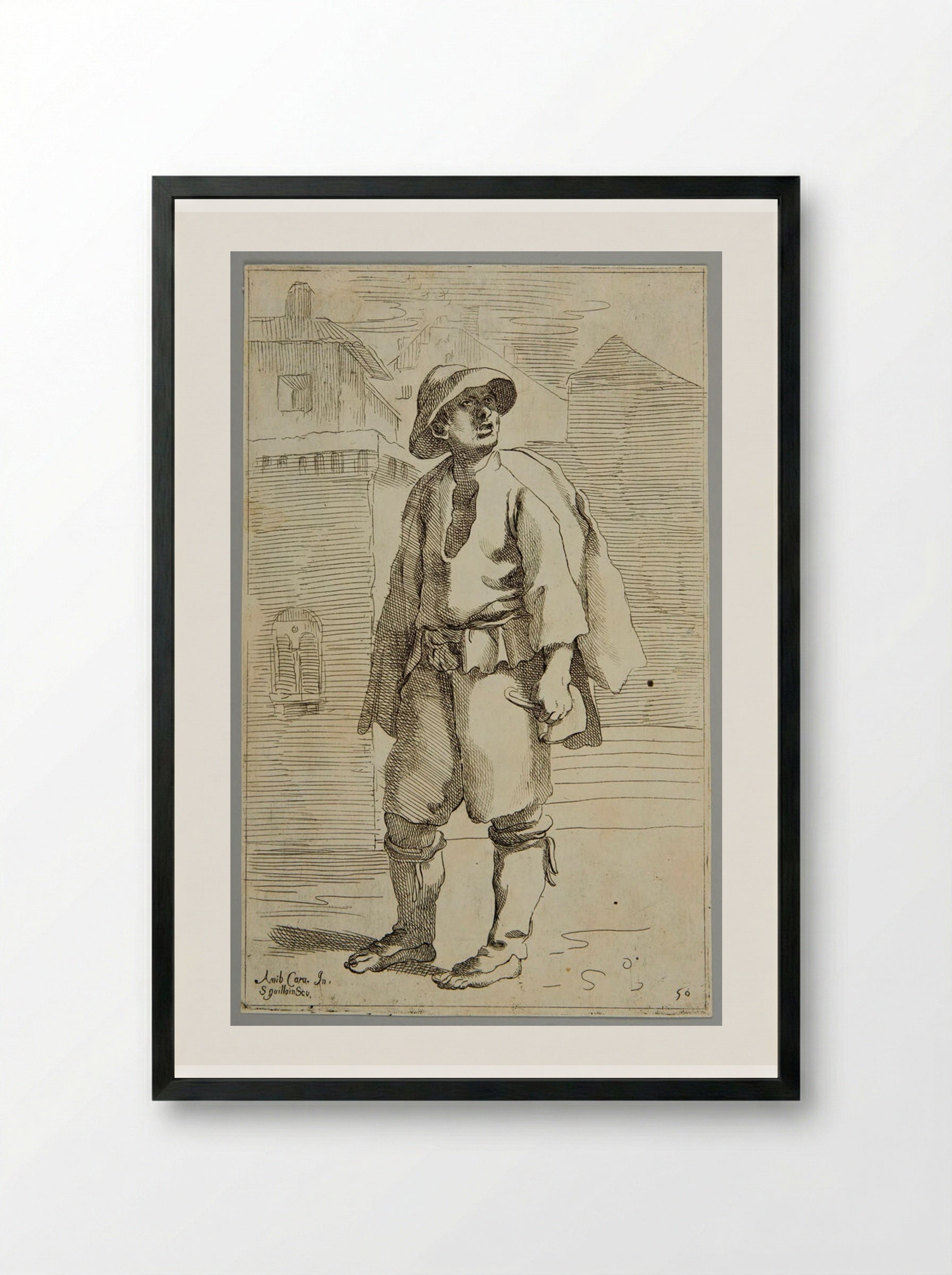Chimney Sweep!, plate 50 - Simon Guillain - Framed Print Black