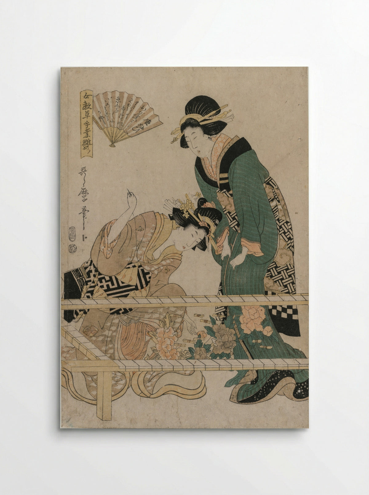 Chinese Embroidery (from the series Instructive Patterns for Women's Handicraft) - Kitagawa Utamaro II - Poster