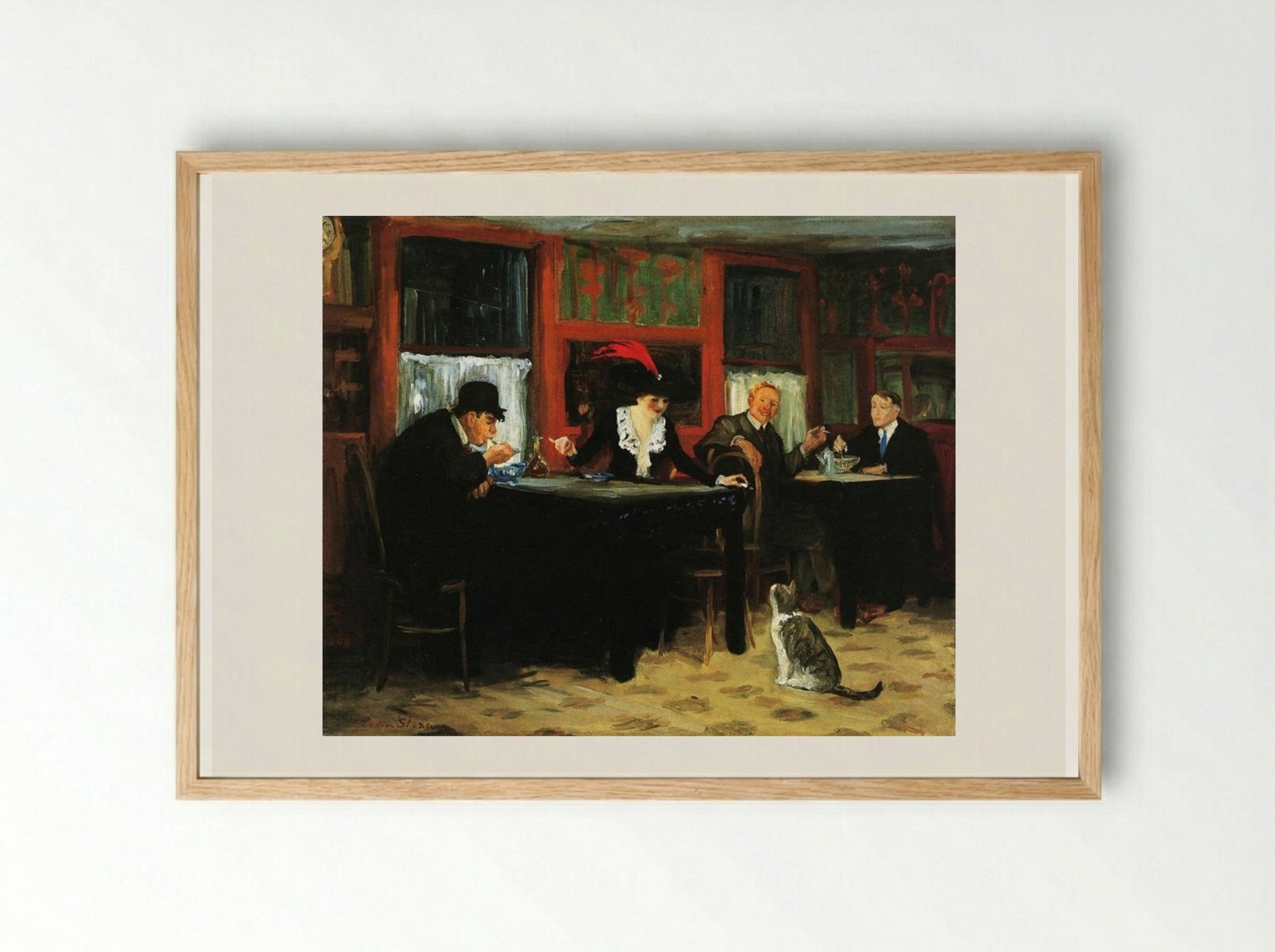 Chinese Restaurant - John French Sloan - Framed Print Wood