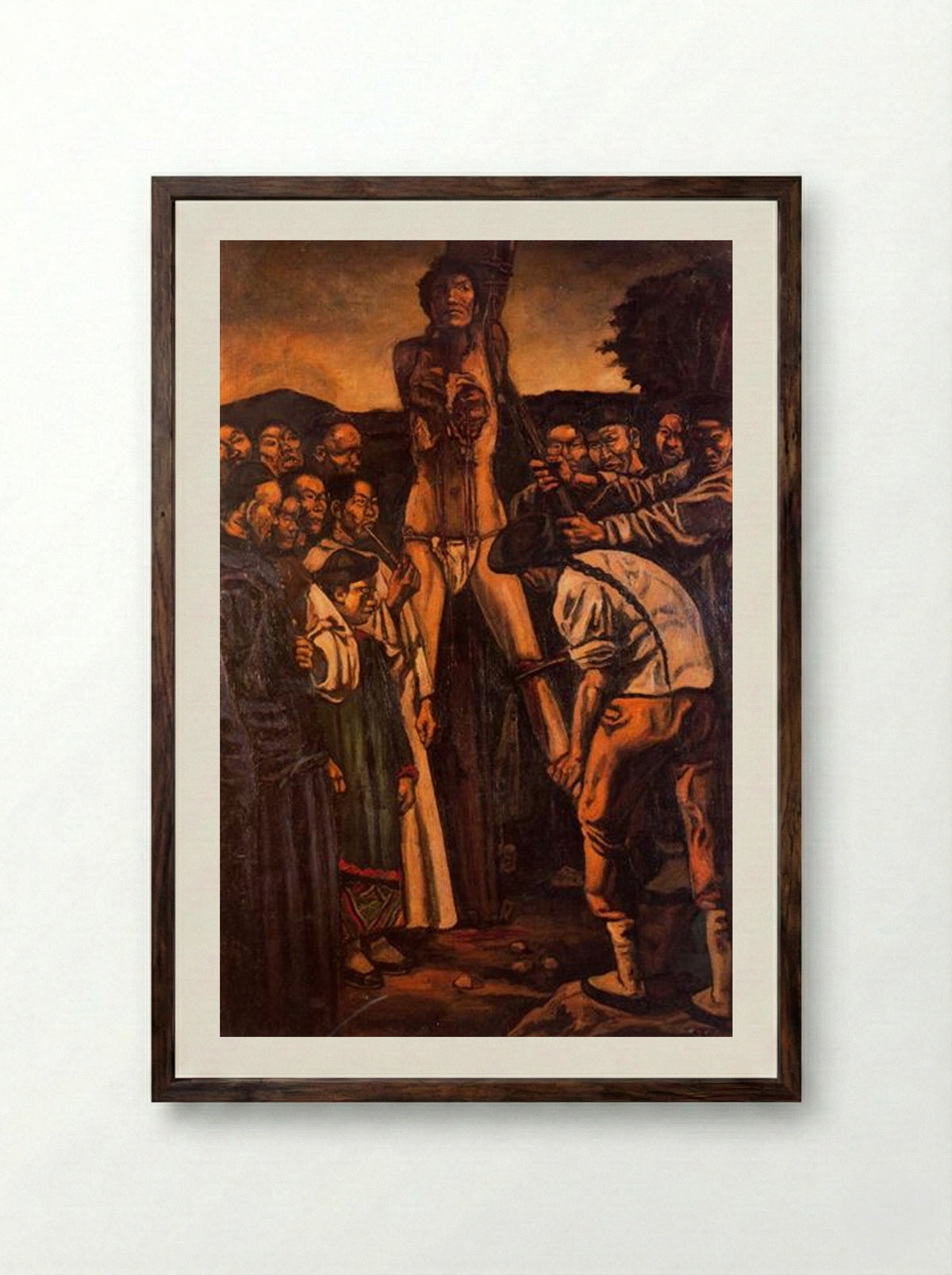 Chinese Torture - José Gutiérrez Solana - Framed Print Dark Wood