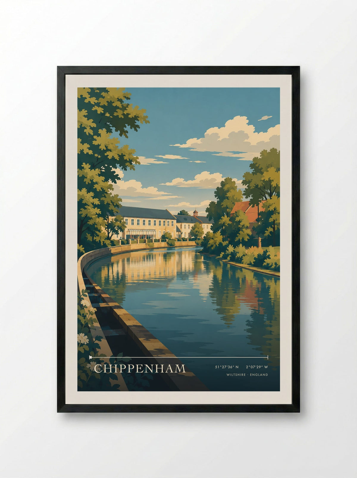 Chippenham, Wiltshire | Travel Poster - Framed Print Black