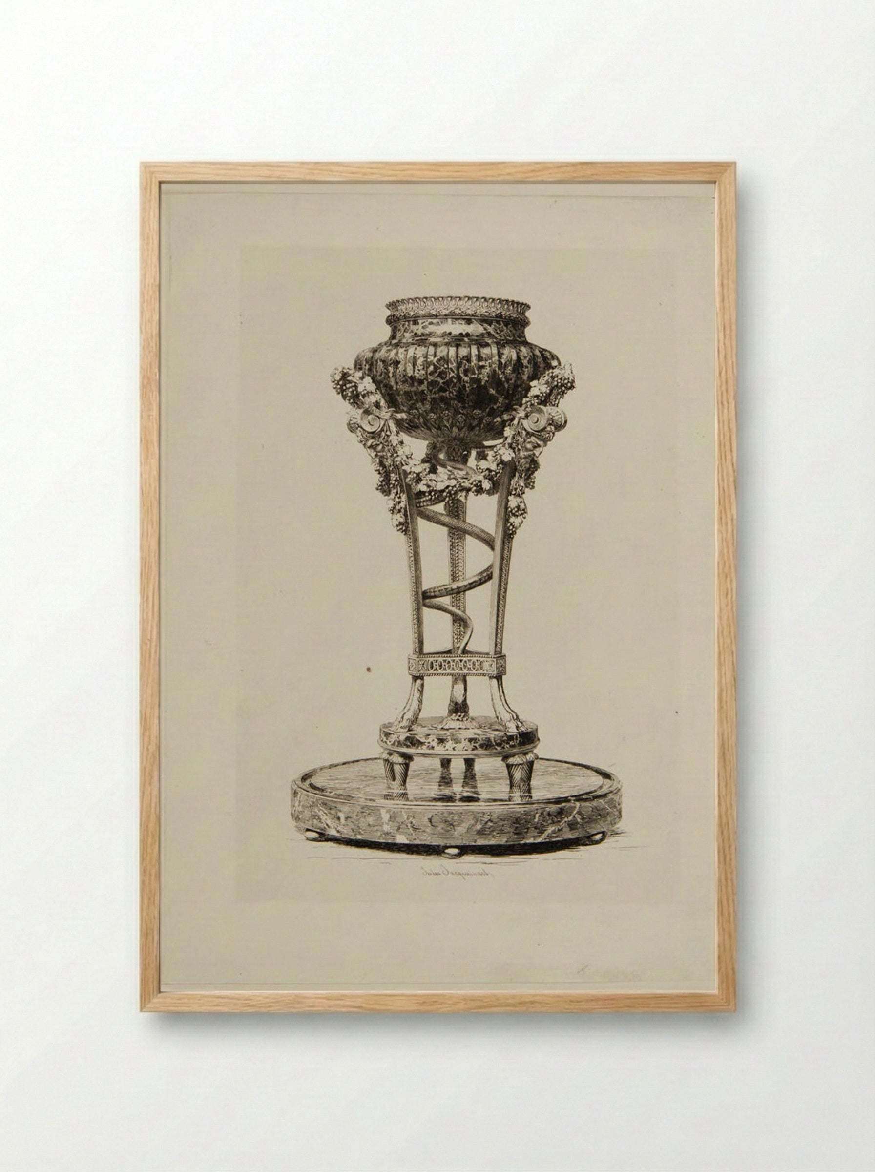 Chiseled Tripod by Gouthière - Jules Ferdinand Jacquemart - Framed Print Wood