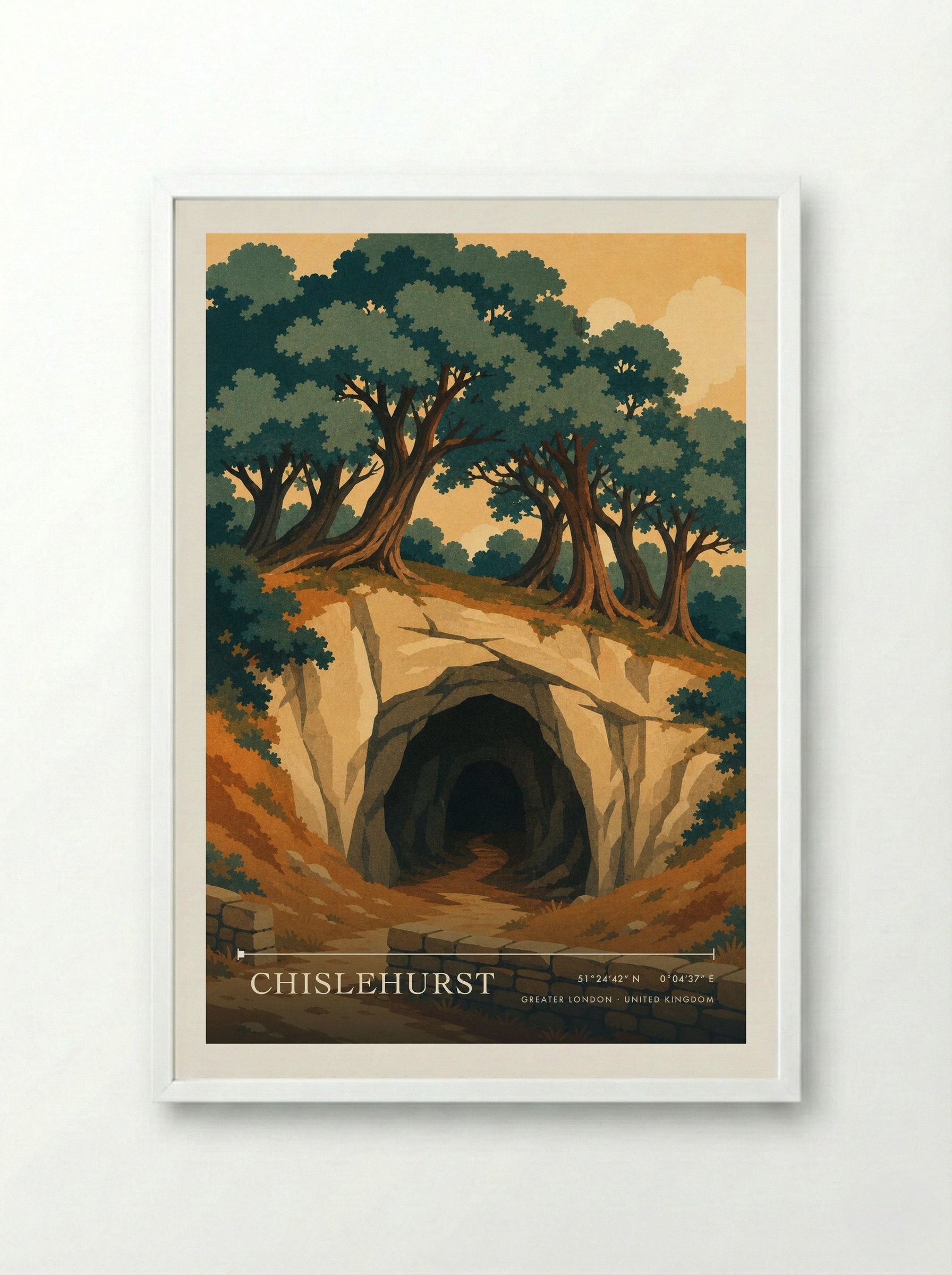 Chislehurst Greater London United Kingdom Travel Poster - Framed Print White