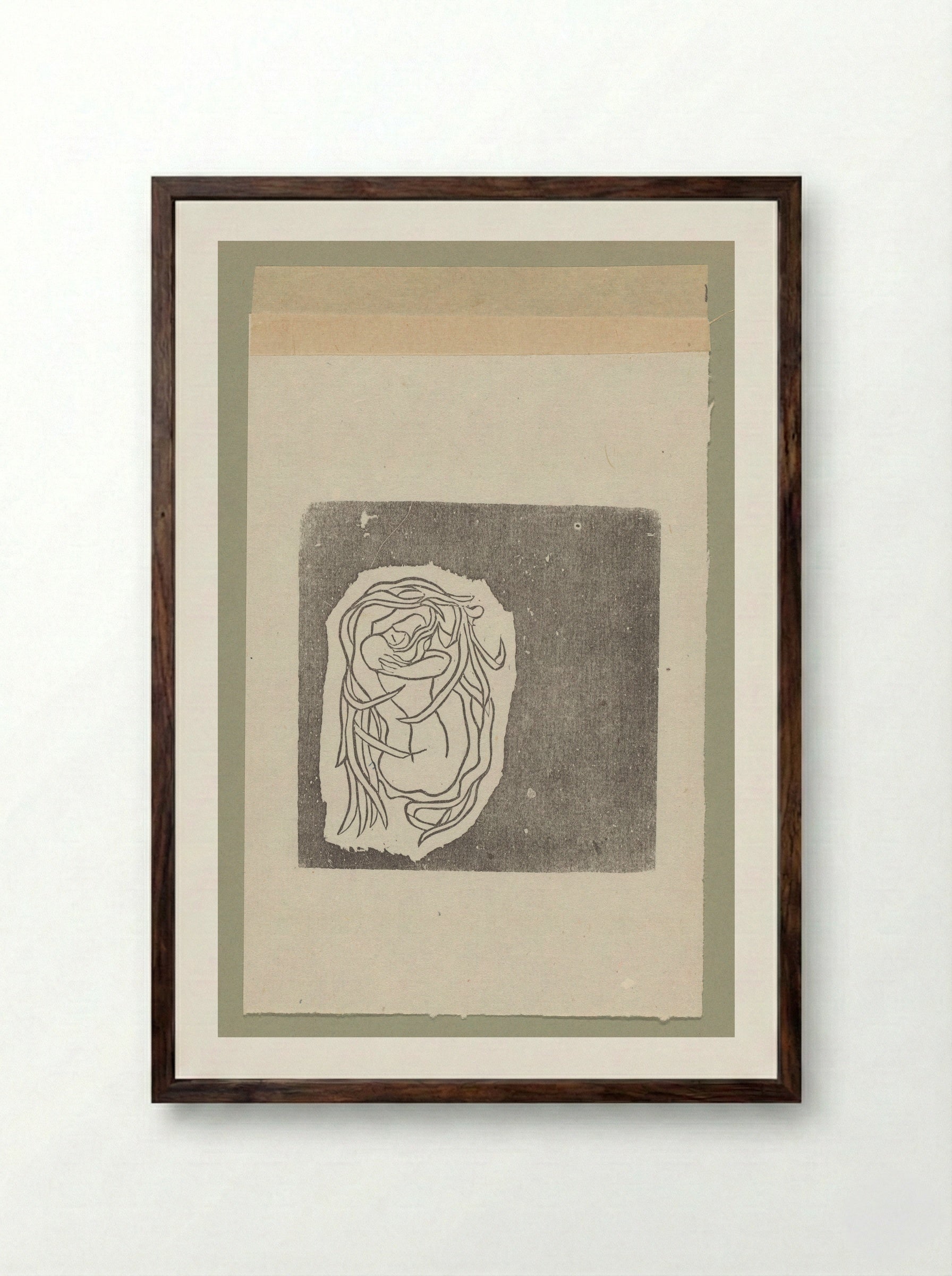 Chloë in het riet - Aristide Maillol - Framed Print Dark Wood