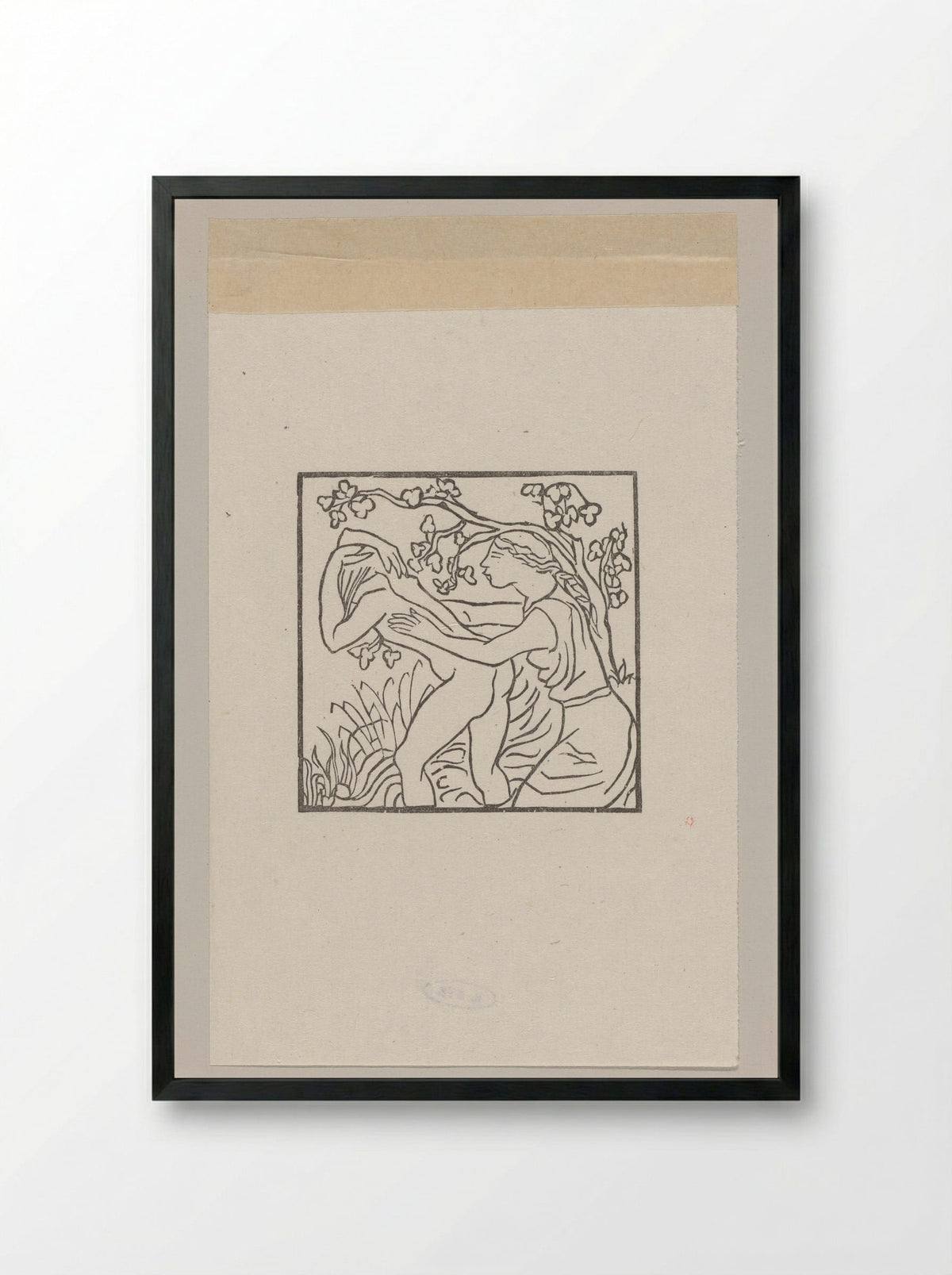 Chloë washes Daphnis in the Nymphs' Grotto - Aristide Maillol - Framed Print Black