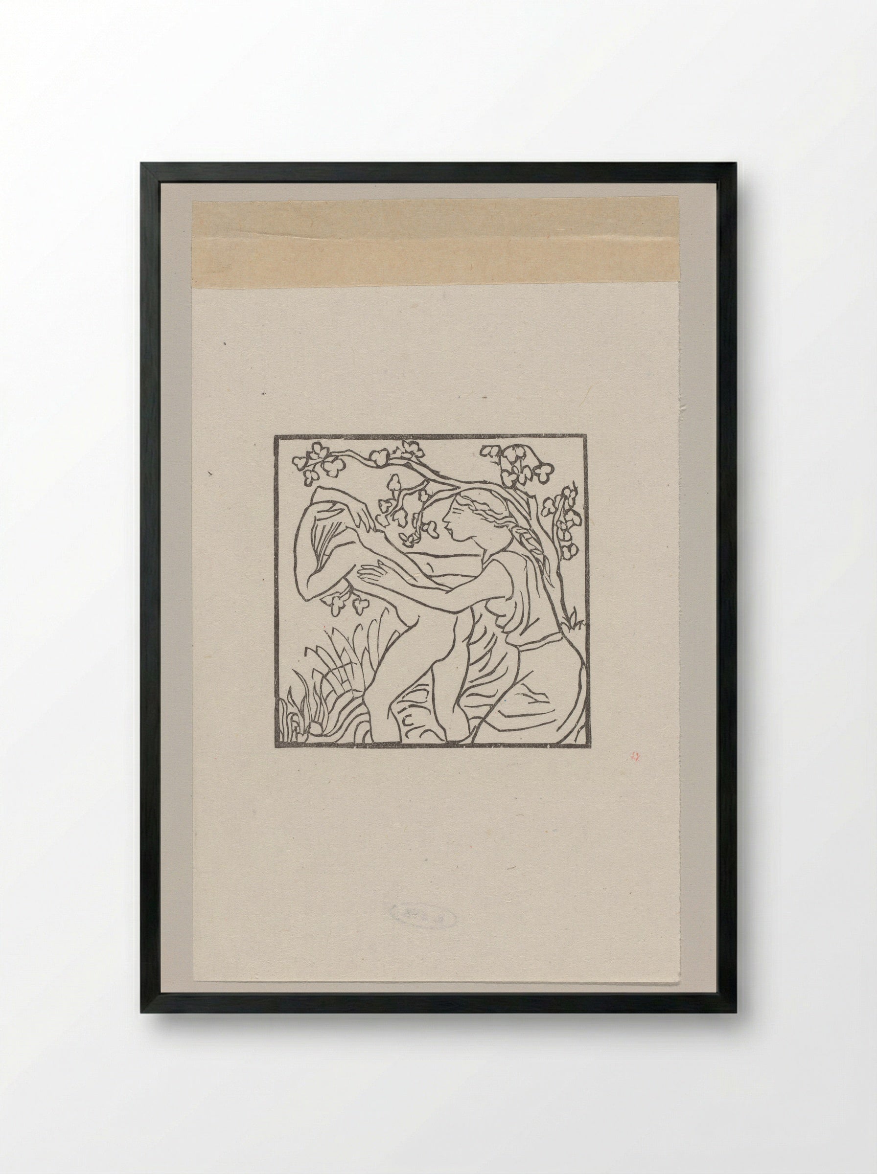 Chloë washes Daphnis in the Nymphs' Grotto - Aristide Maillol - Framed Print Black