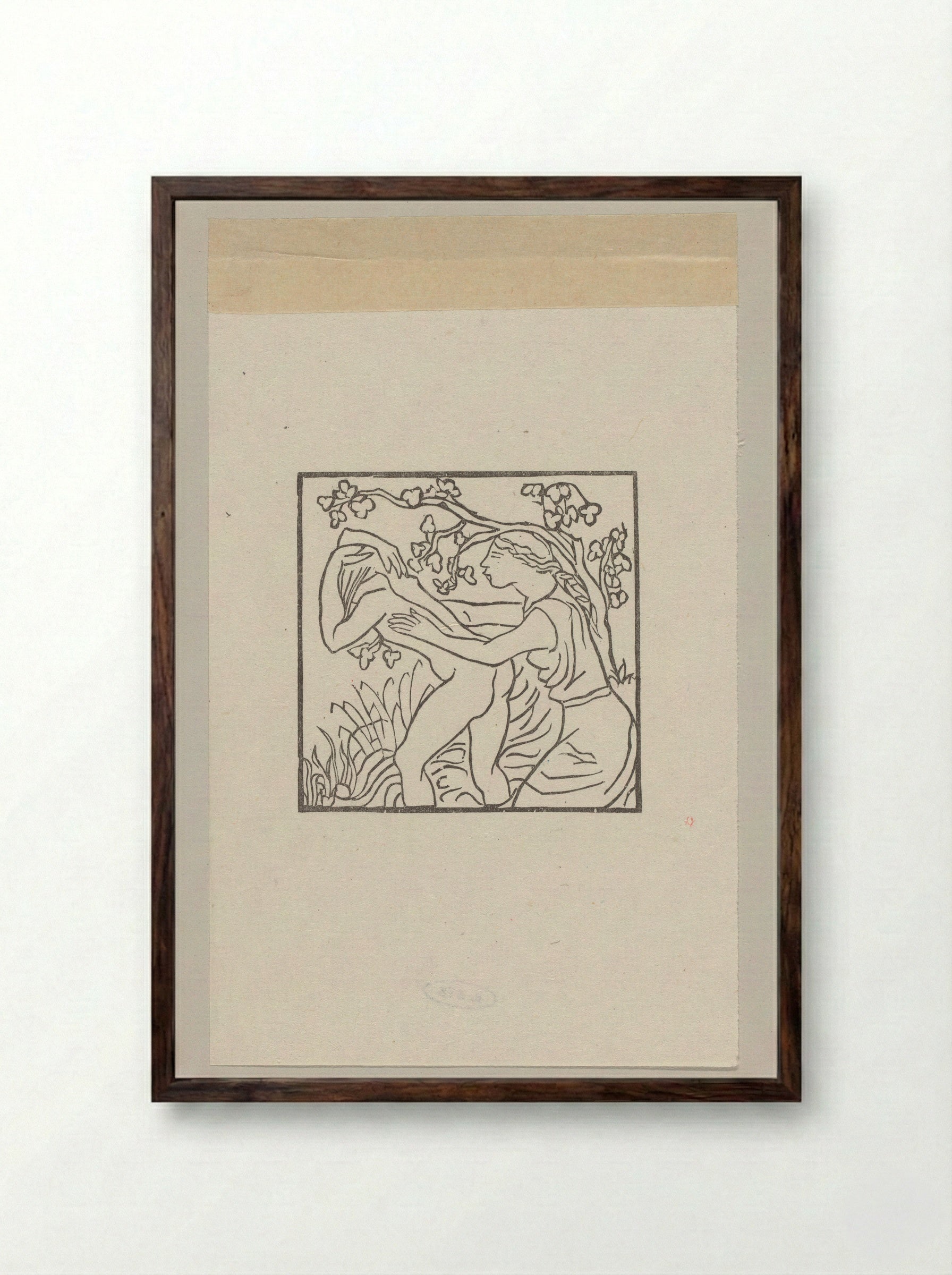 Chloë washes Daphnis in the Nymphs' Grotto - Aristide Maillol - Framed Print Dark Wood