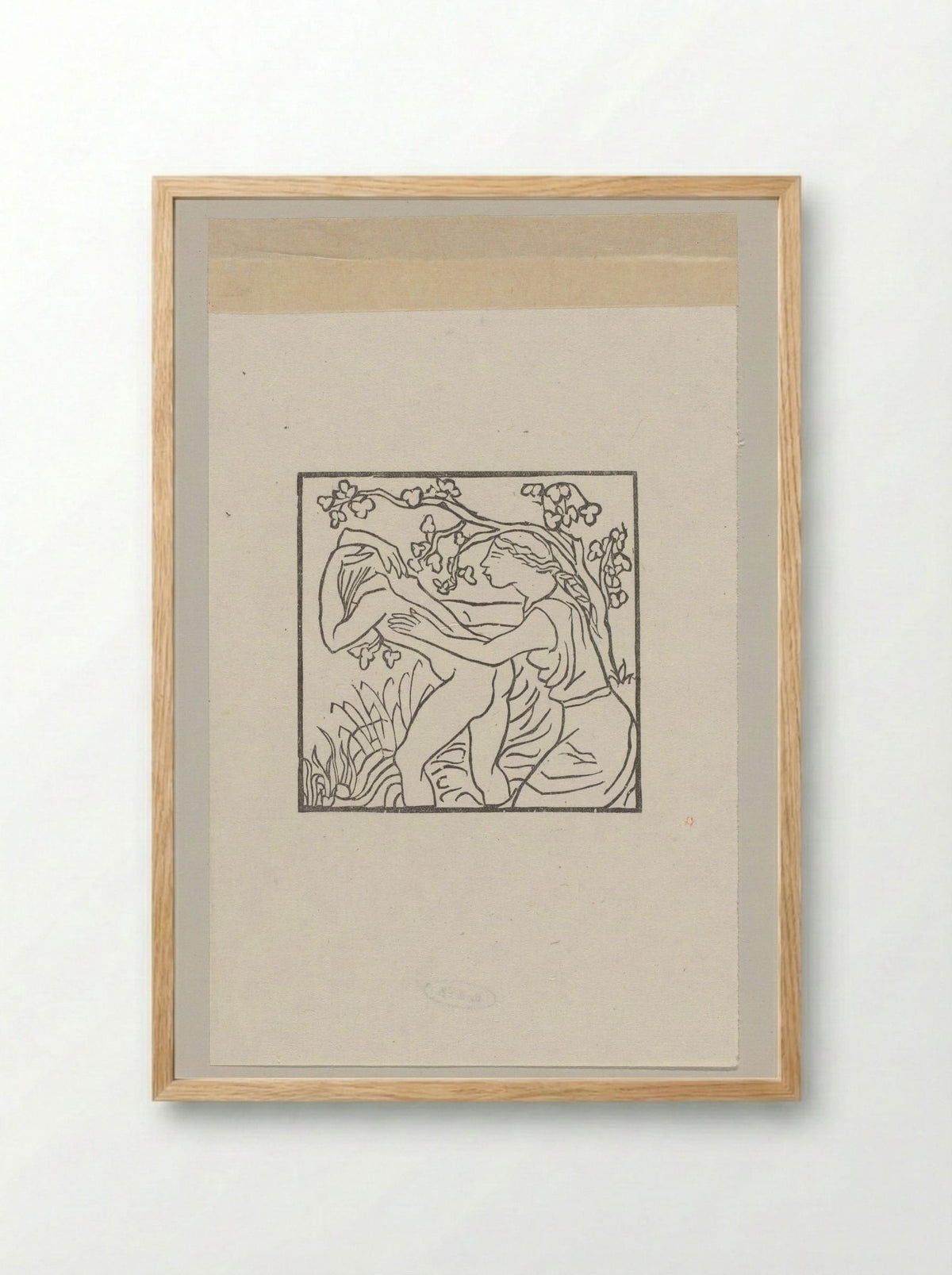 Chloë washes Daphnis in the Nymphs' Grotto - Aristide Maillol - Framed Print Wood