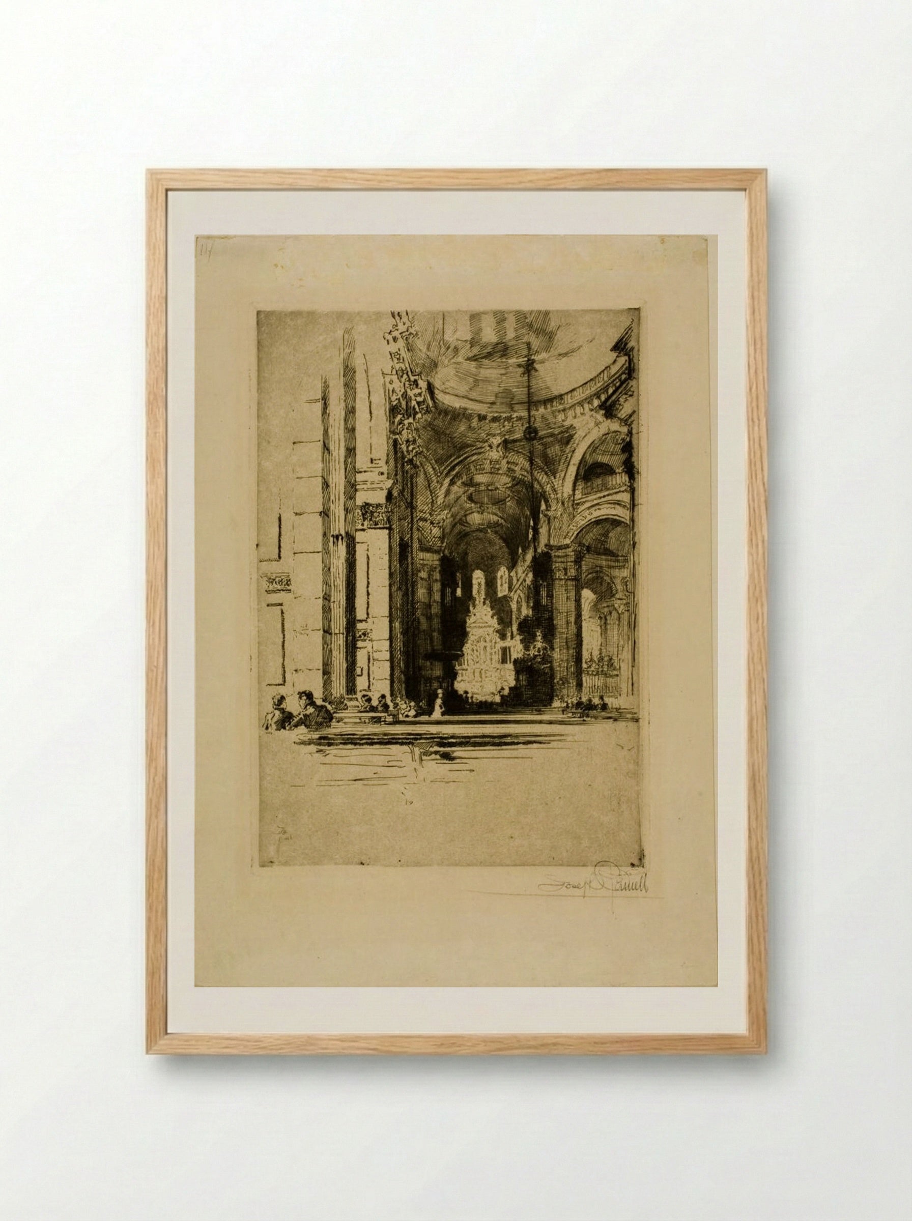 Choir of St. Paul's - Joseph Pennell - Framed Print Wood