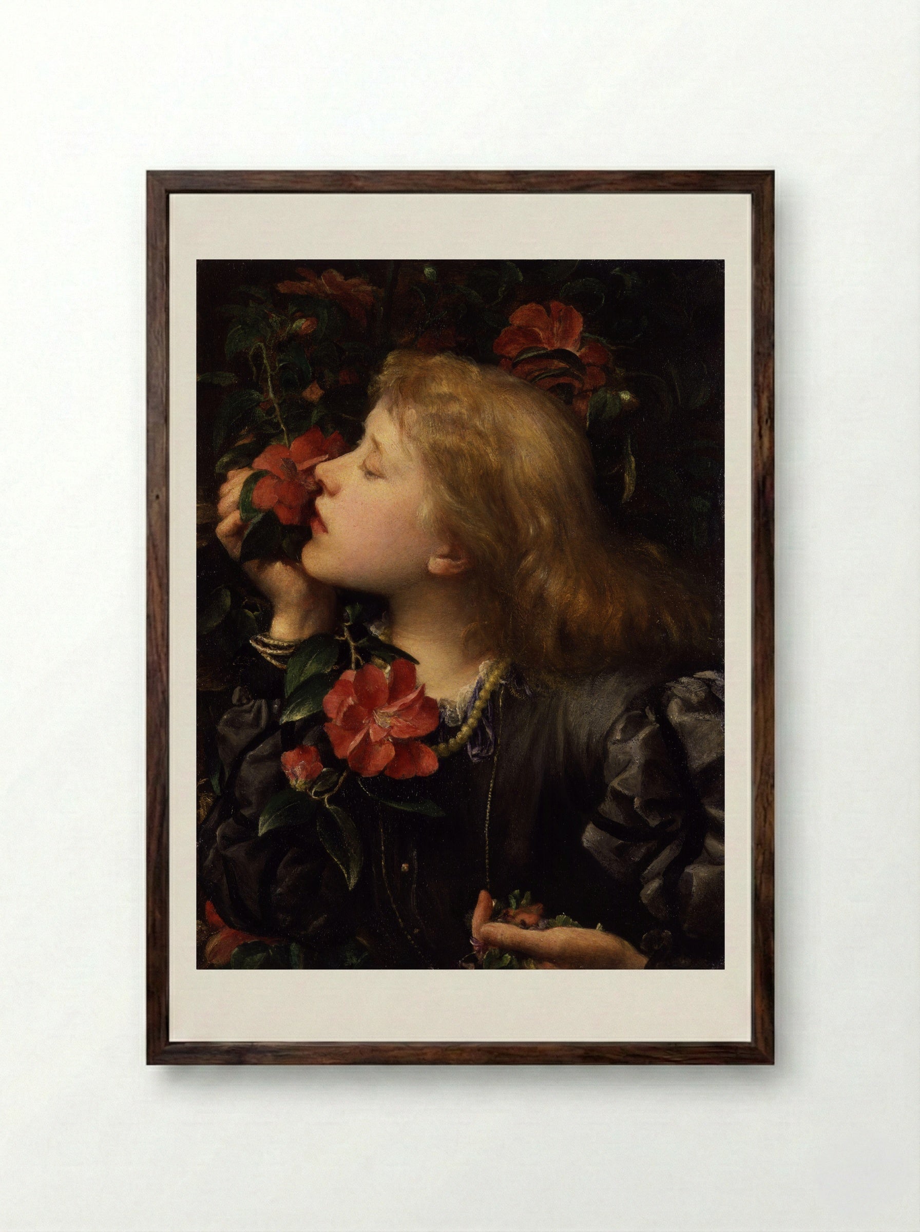 Choosing (Portrait of Ellen Terry) - George Frederick Watts - Framed Print Dark Wood