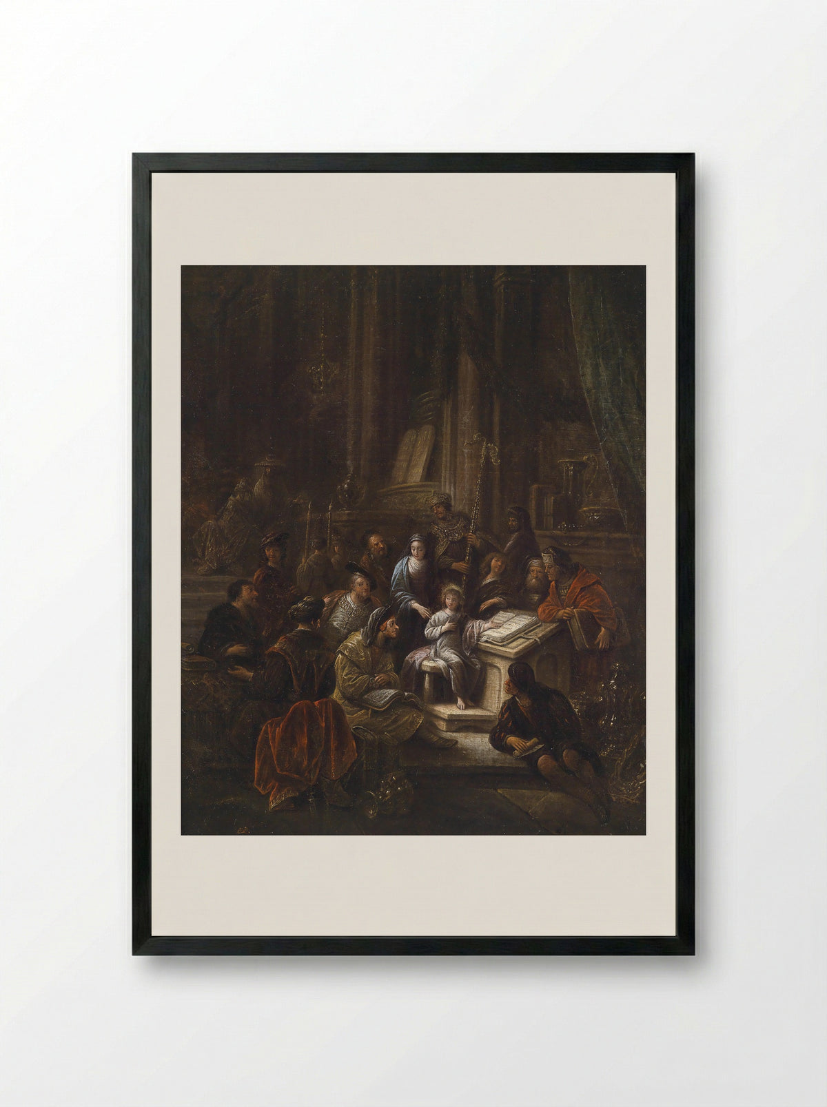 Christ Among the Doctors - Jacob de Wet (I) - Framed Print Black