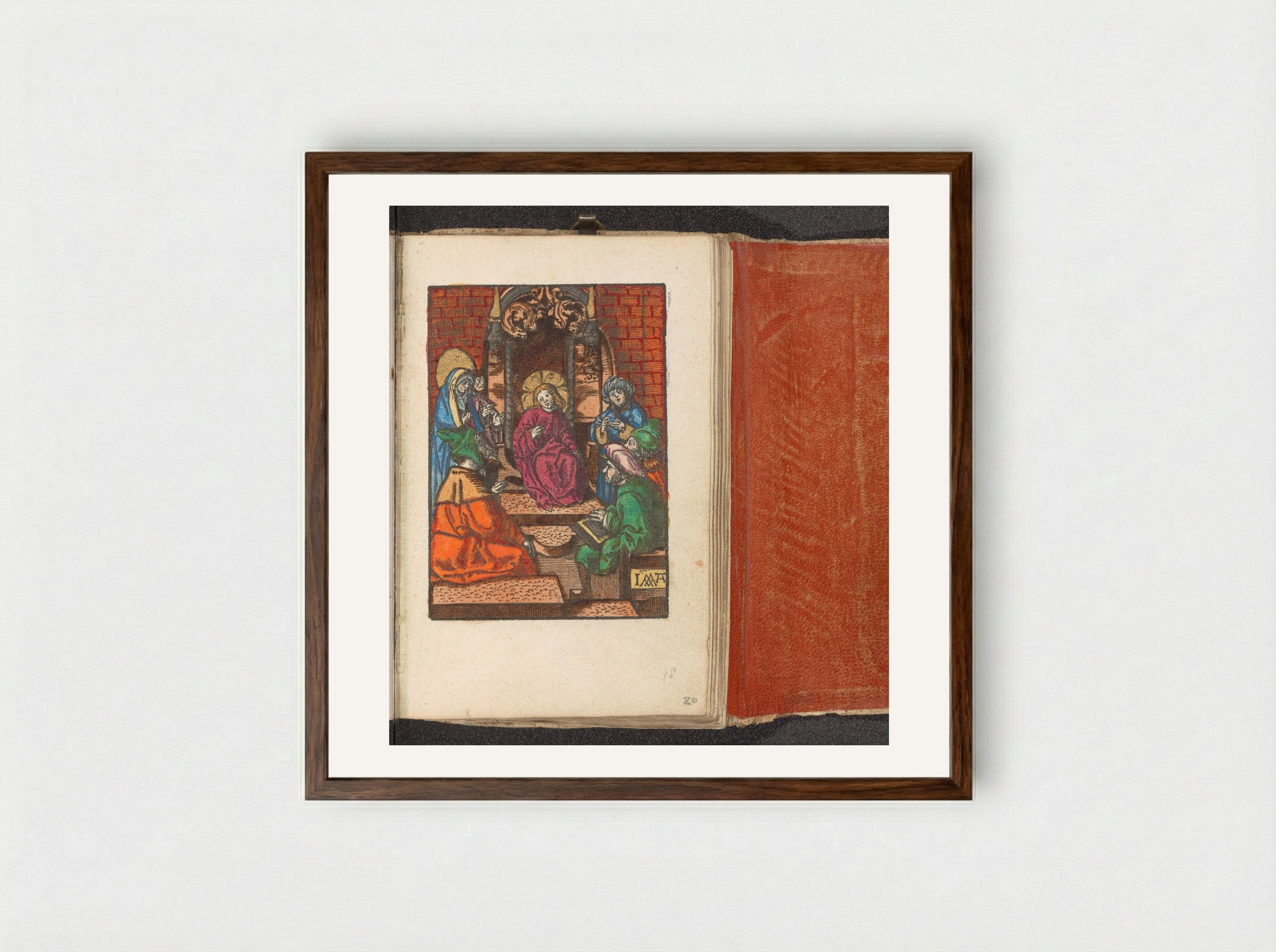 Christ Among the Doctors - Doen Pietersz. - Framed Print Dark Wood