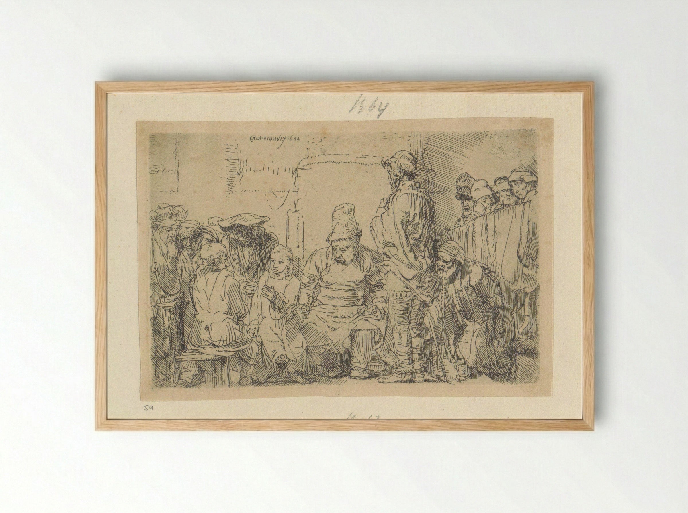 Christ Among the Doctors - Henry Louis Basan - Framed Print Wood
