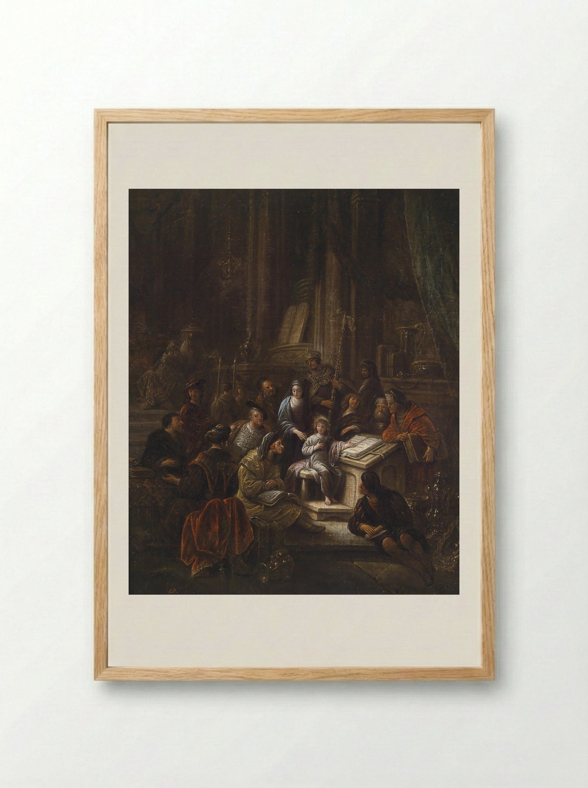 Christ Among the Doctors - Jacob de Wet (I) - Framed Print Wood