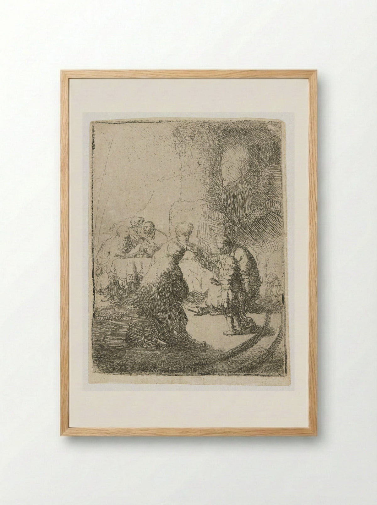 Christ Among the Doctors - Rembrandt van Rijn - Framed Print Wood