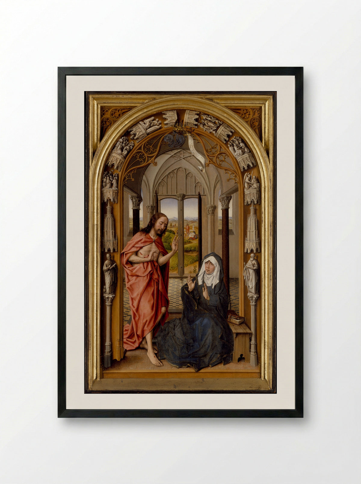 Christ Appearing to His Mother - Juan de Flandes - Framed Print Black