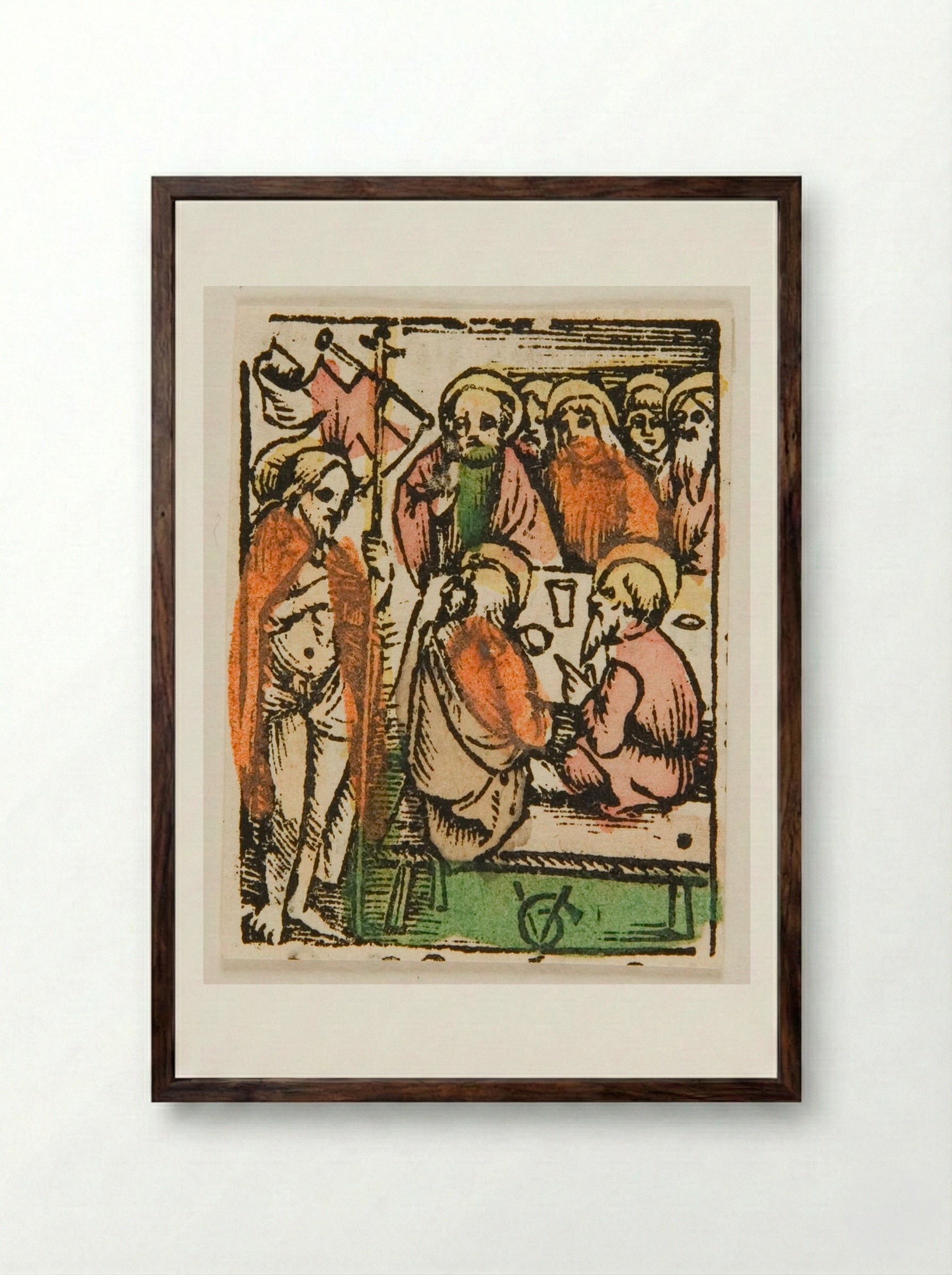Christ Appears to His Disciples - Urs Graf - Framed Print Dark Wood