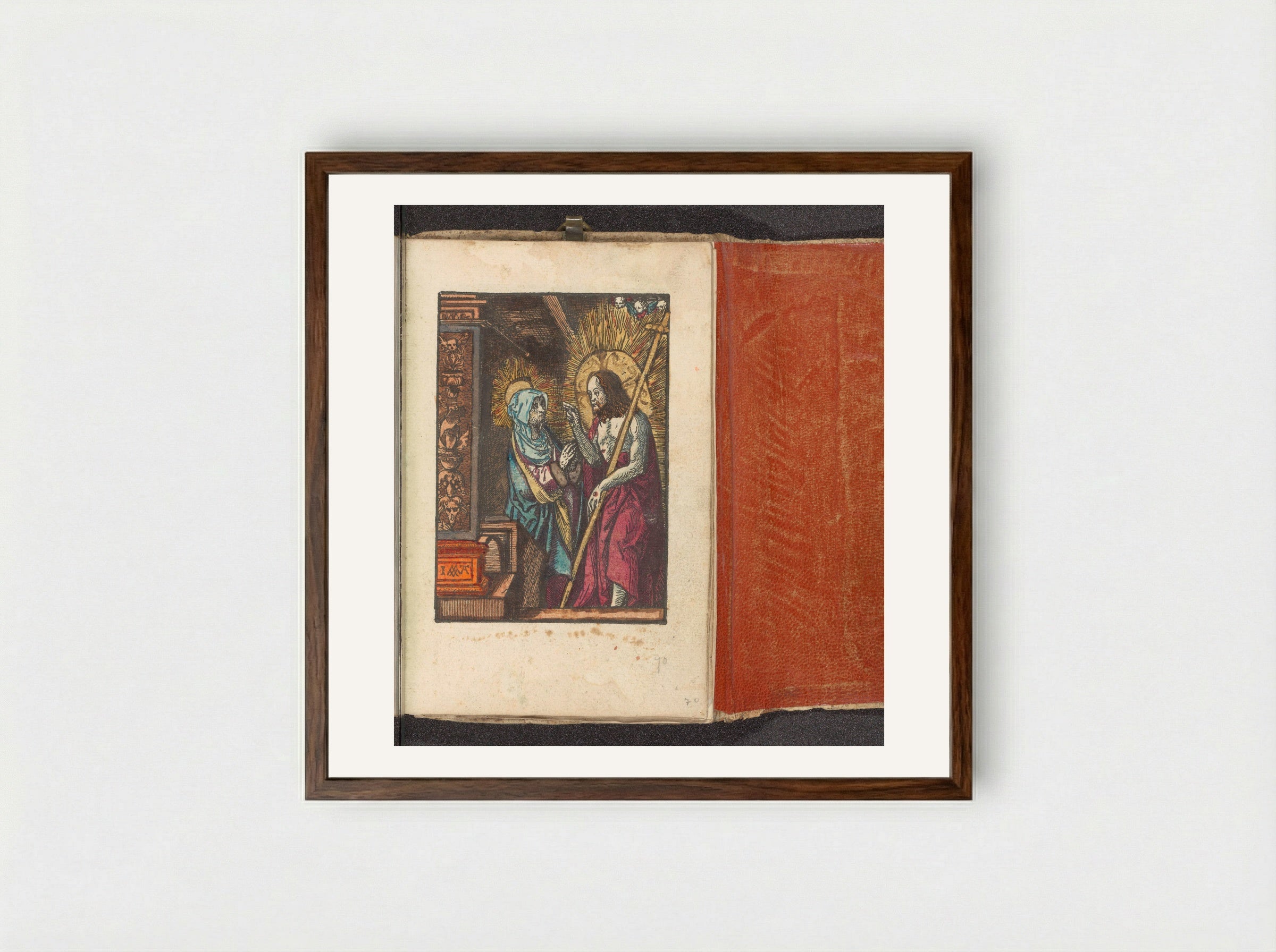 Christ Appears to His Mother - Doen Pietersz. - Framed Print Dark Wood