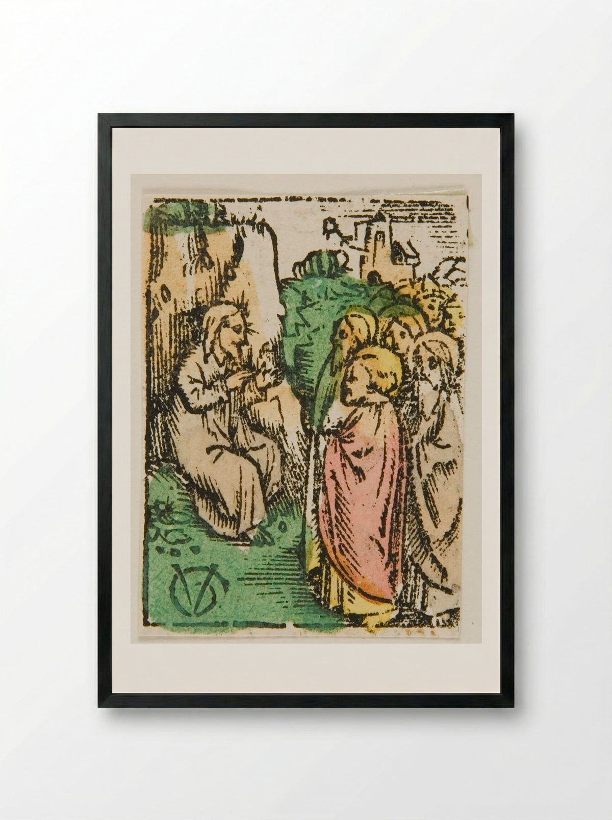Christ Asking his Disciples about His Identity - Urs Graf - Framed Print Black