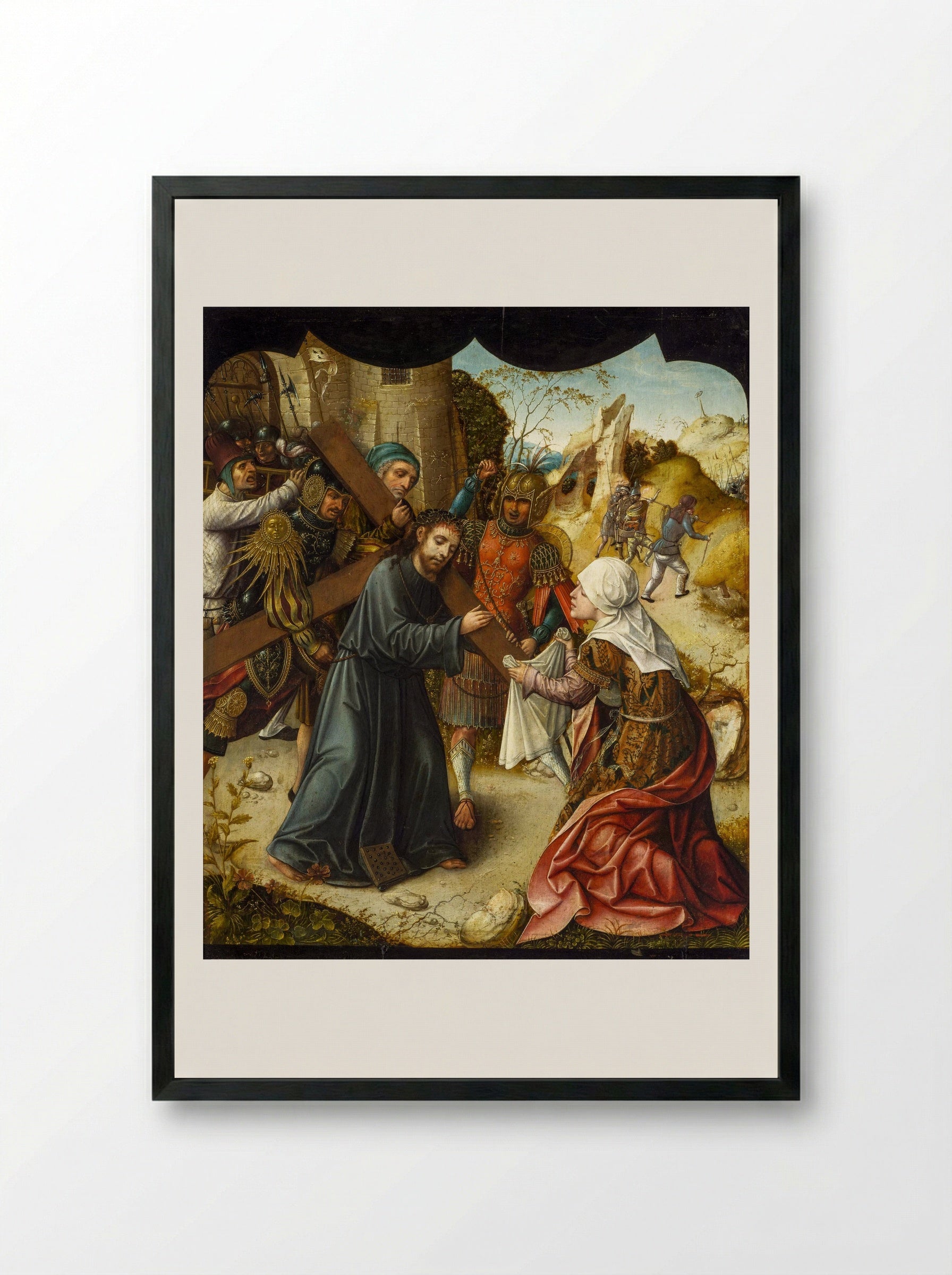 Christ Bearing the Cross - Lucas van Leyden - Framed Print Black