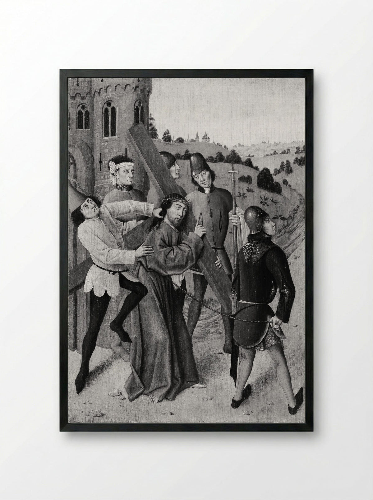Christ Bearing the Cross - Northern French Painter - Framed Print Black